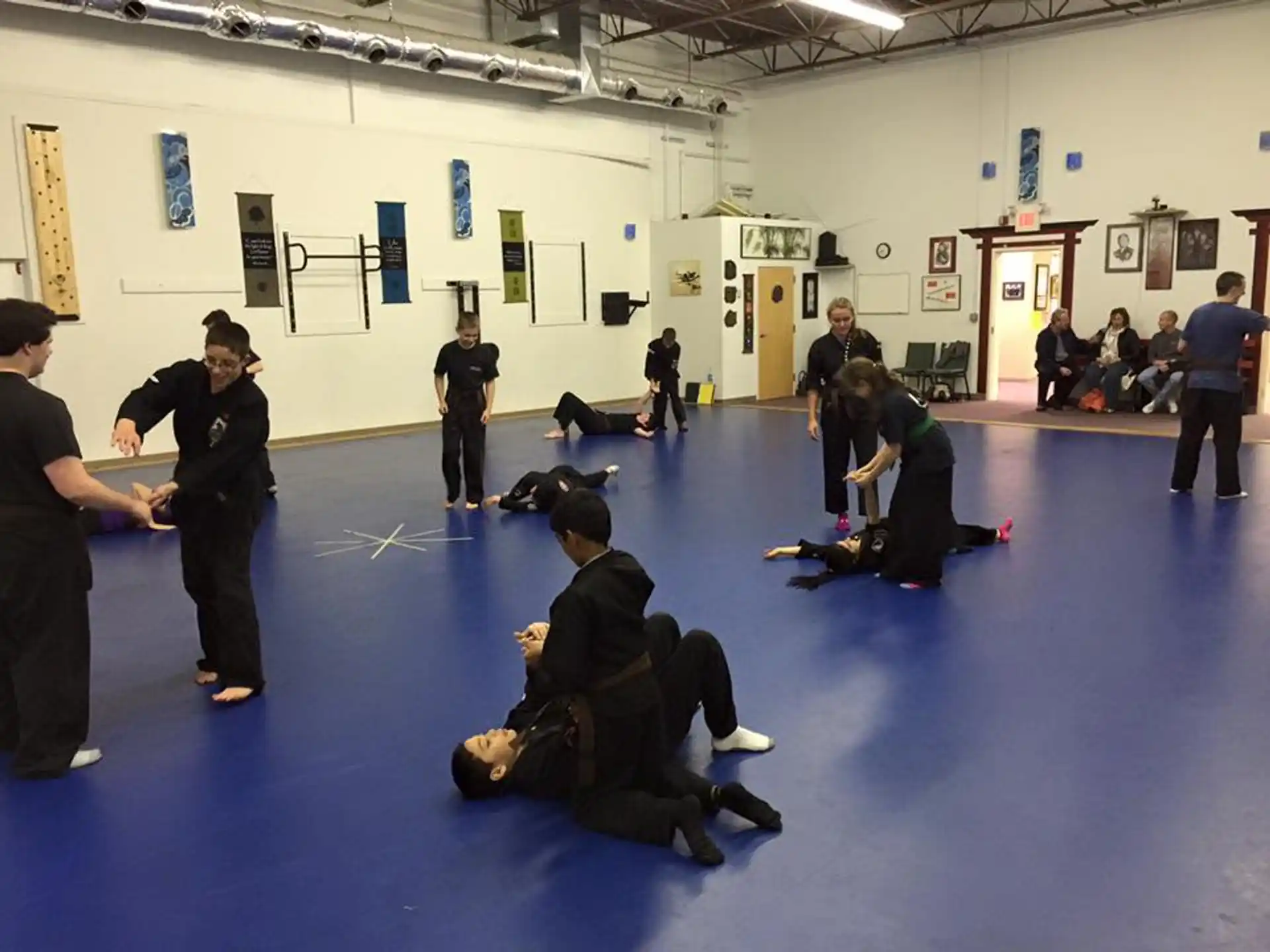 a group of people in a room