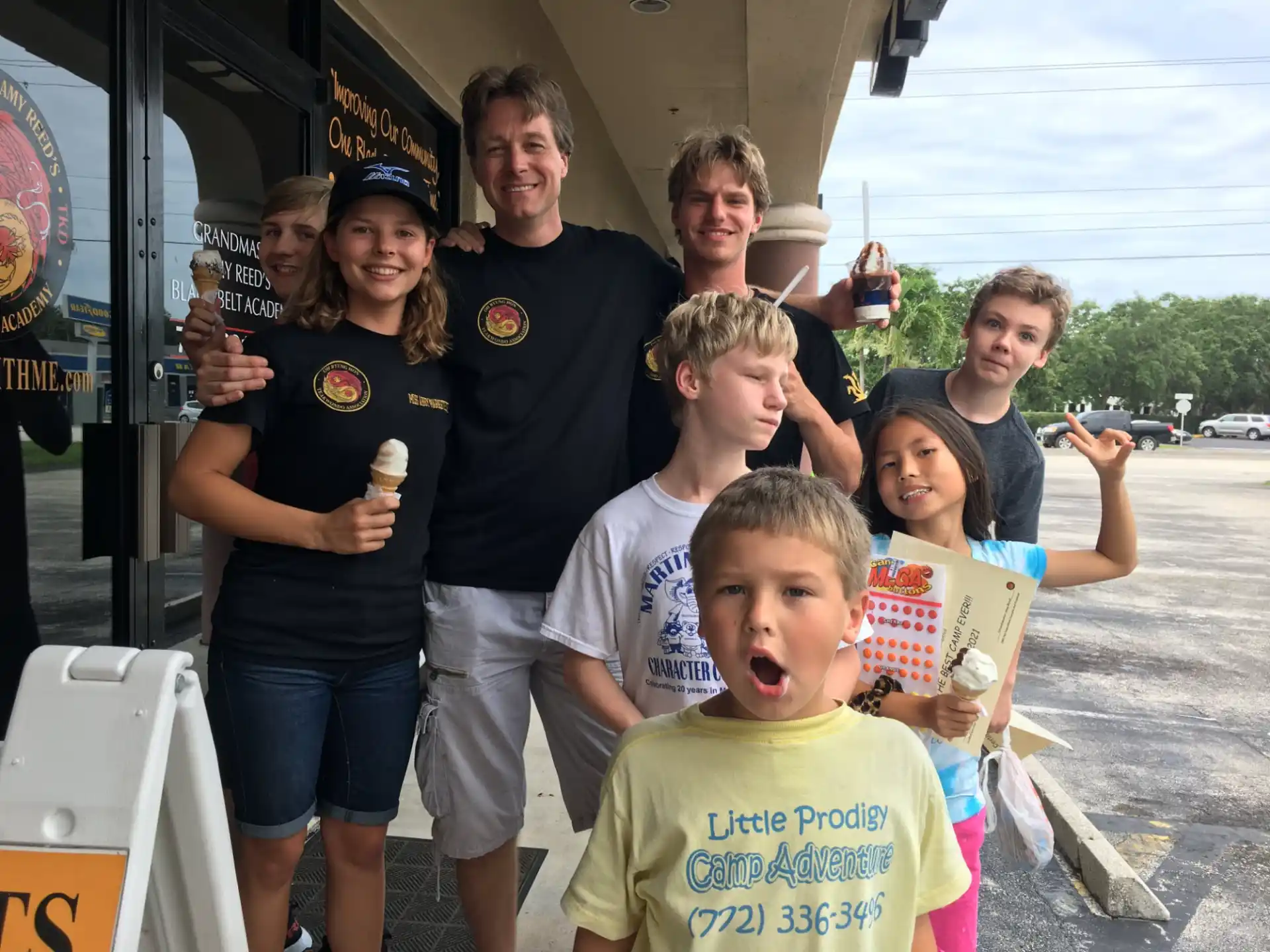 a group of people posing for a photo