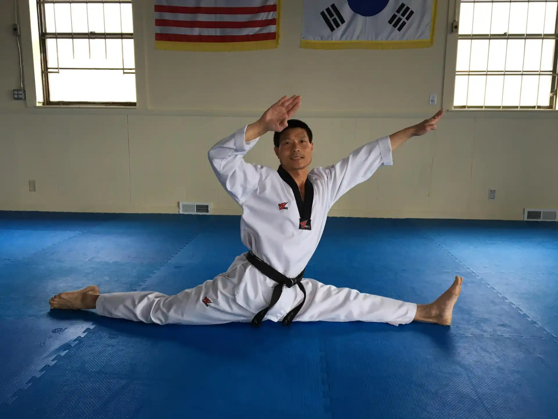 a person in a karate uniform