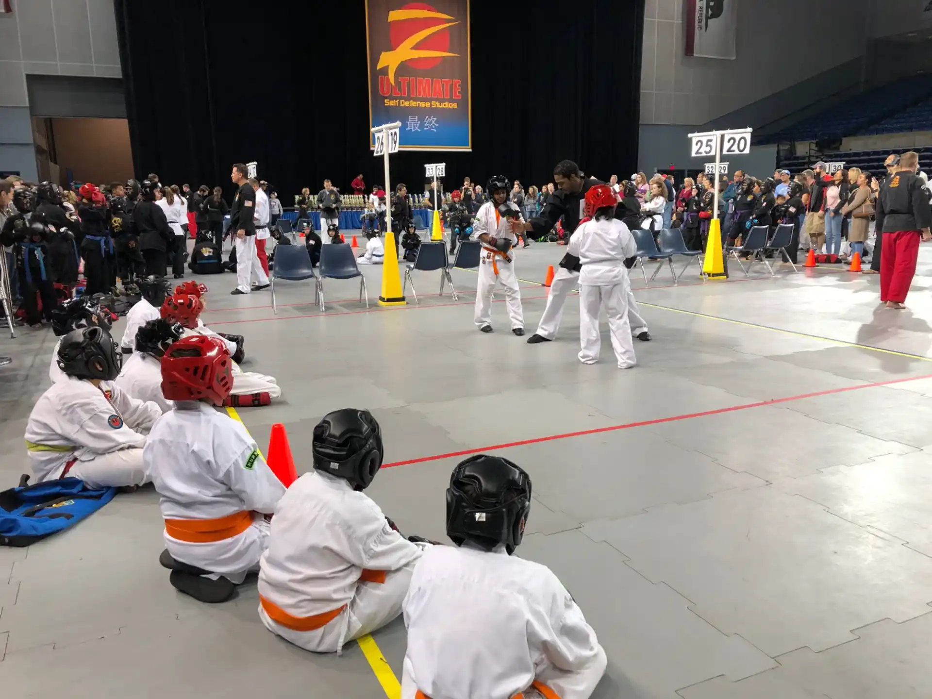 a group of people in white uniforms