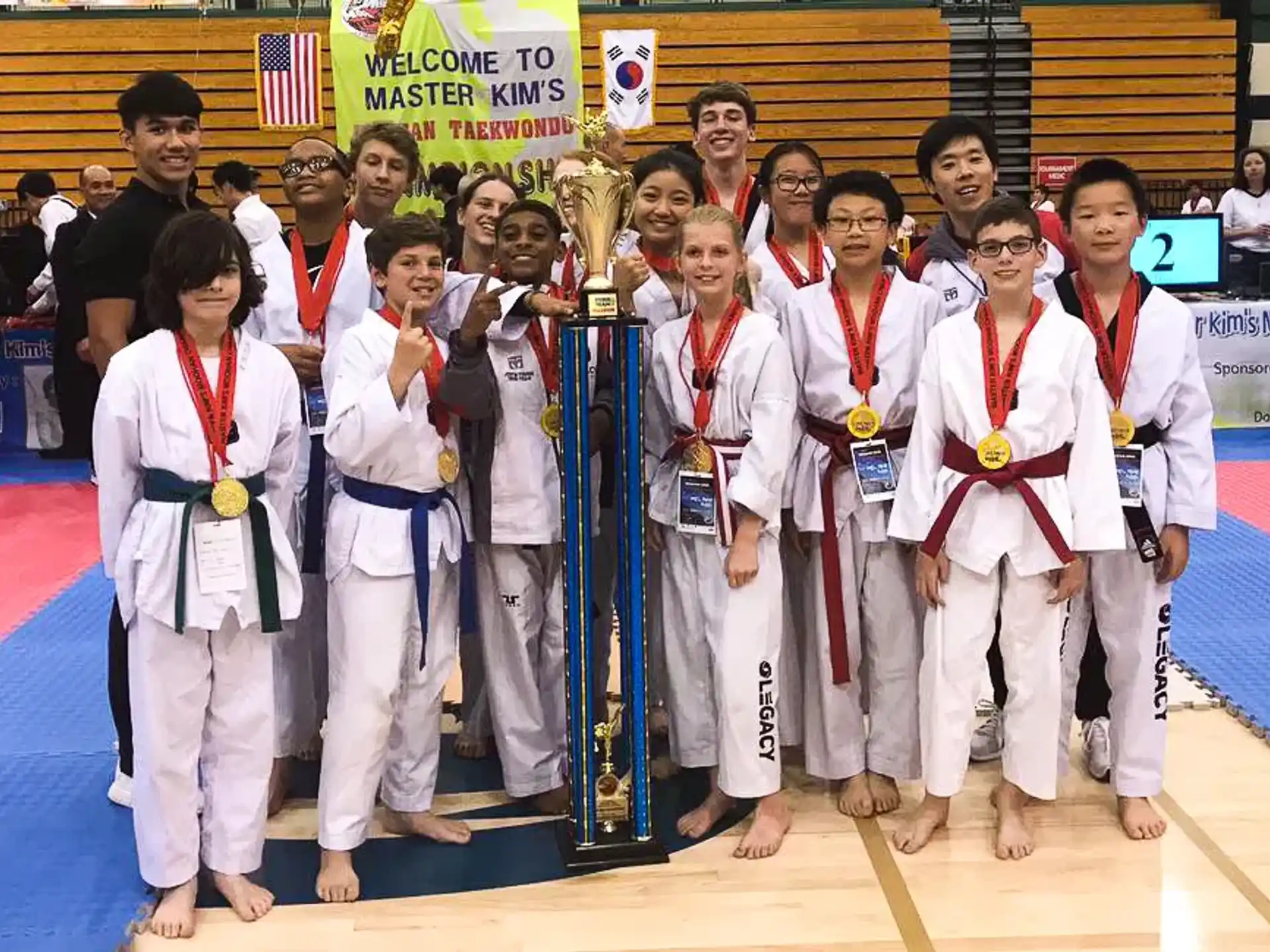 a group of people wearing karate uniforms