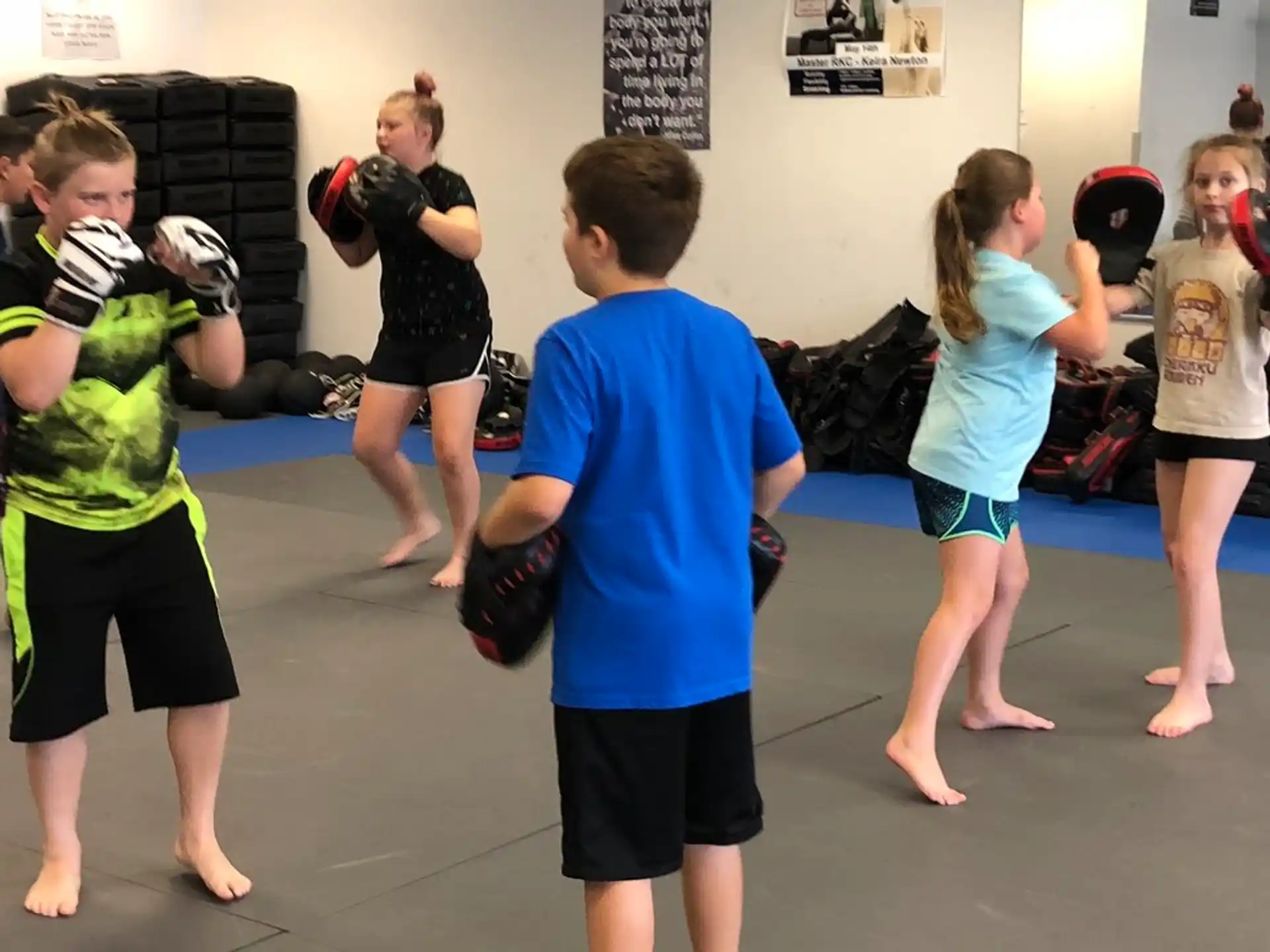a group of kids in a room