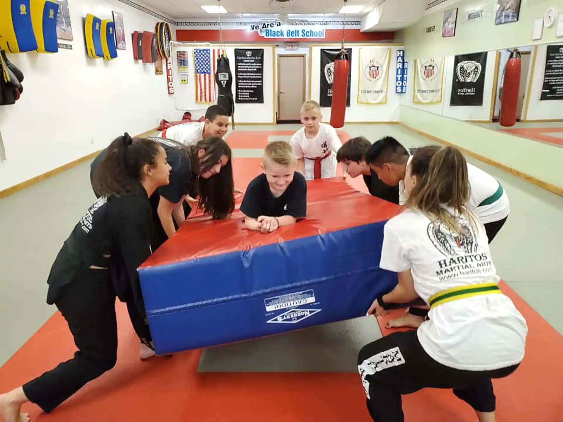 a group of people playing a game
