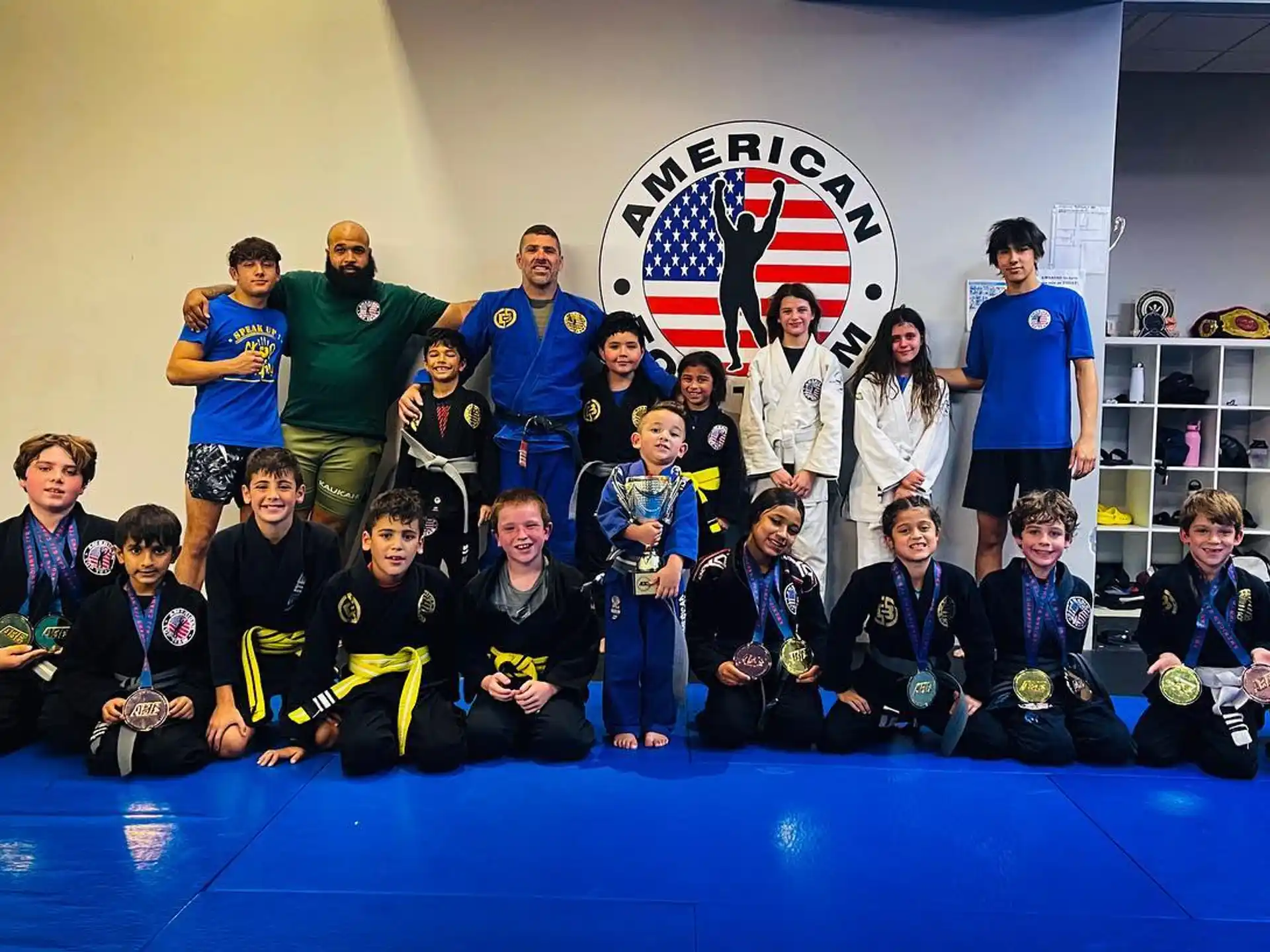 a group of people posing for a photo