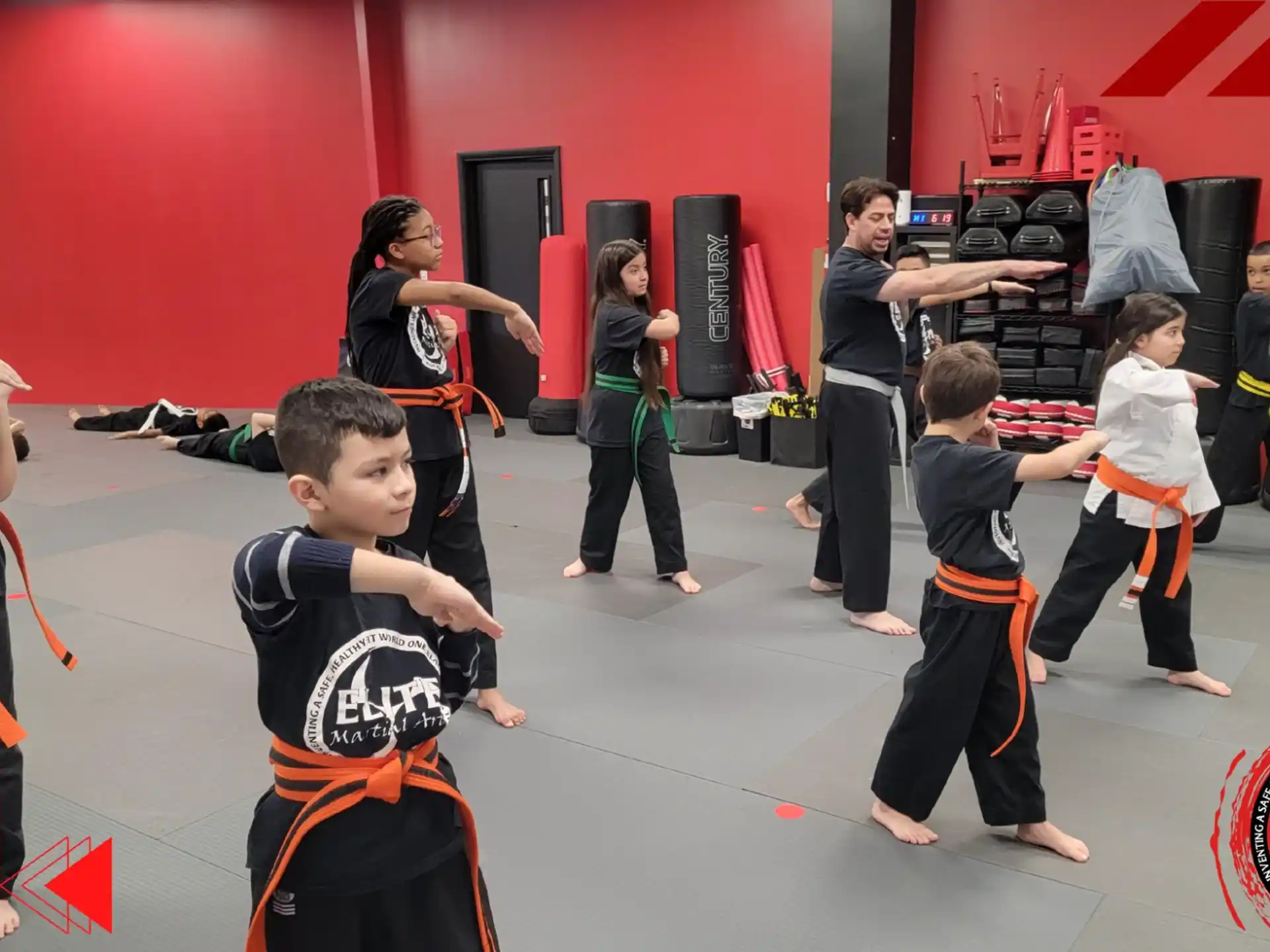 a group of children in a room