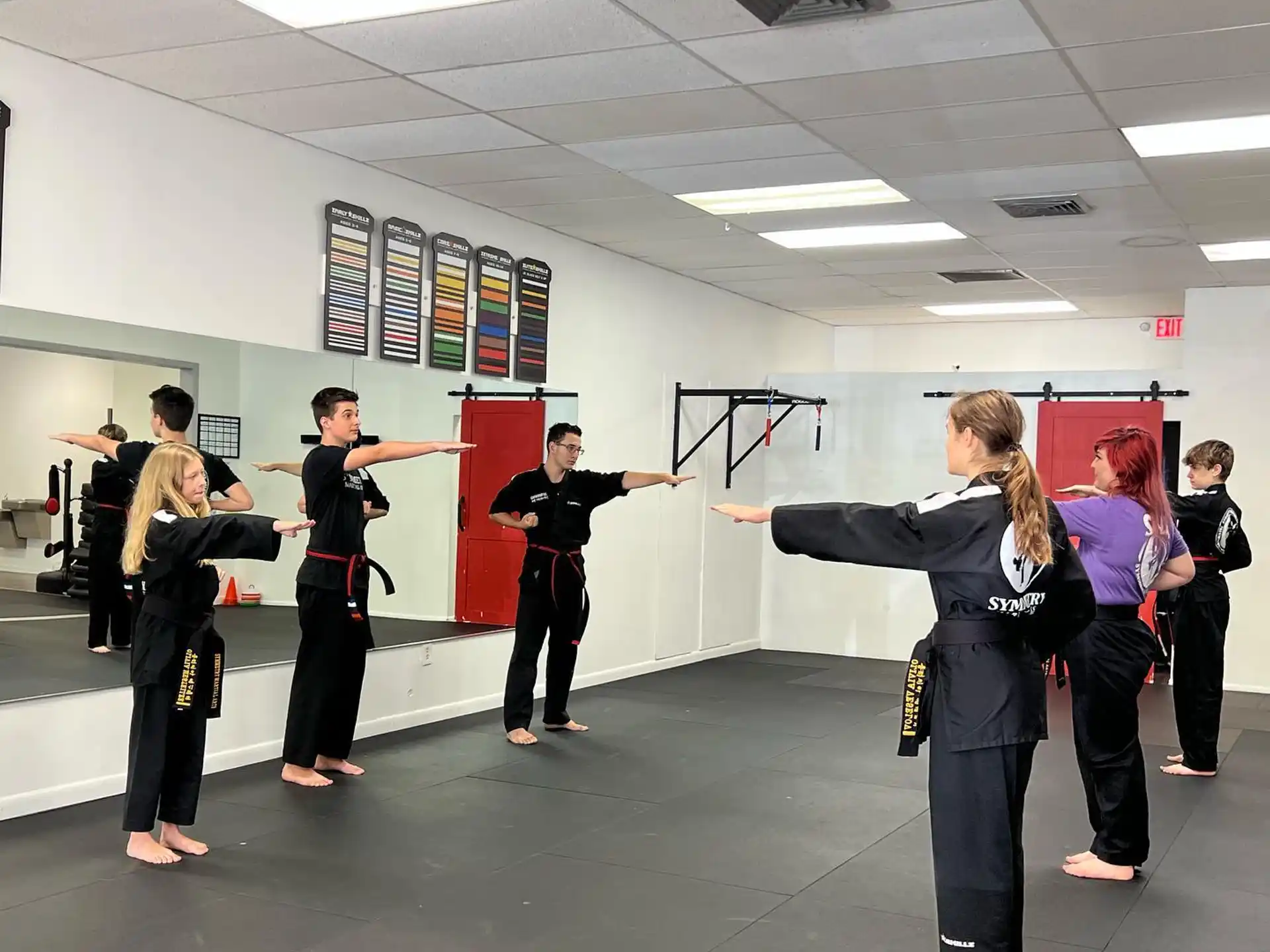 a group of people in a room
