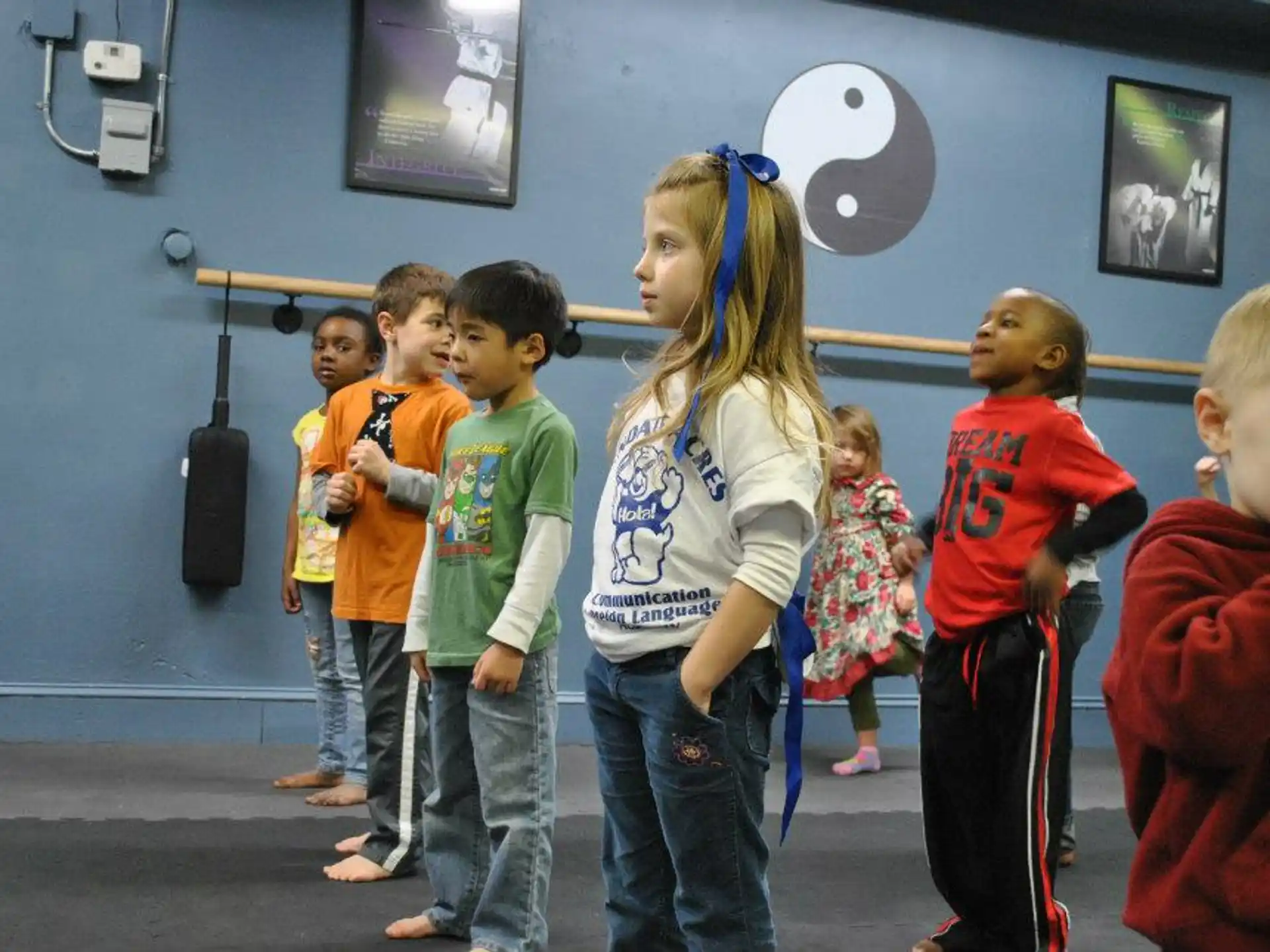 a group of children in a classroom