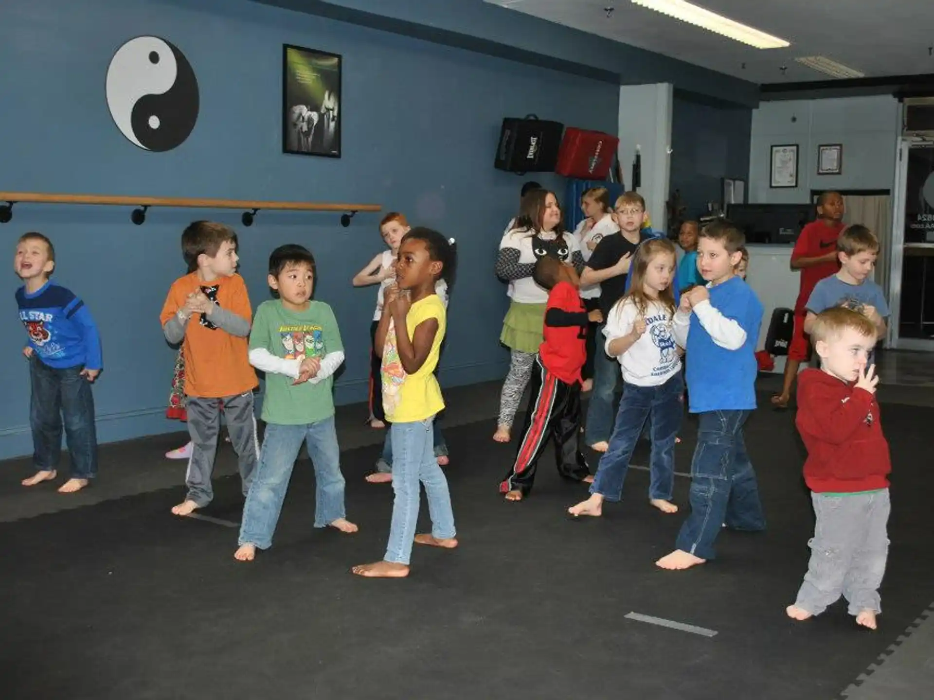 a group of children in a room