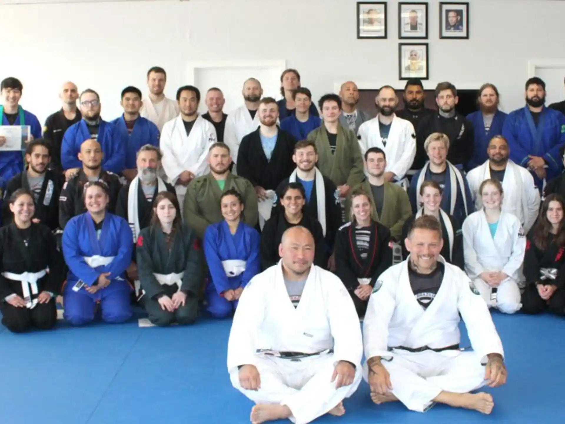 a group of people posing for a photo