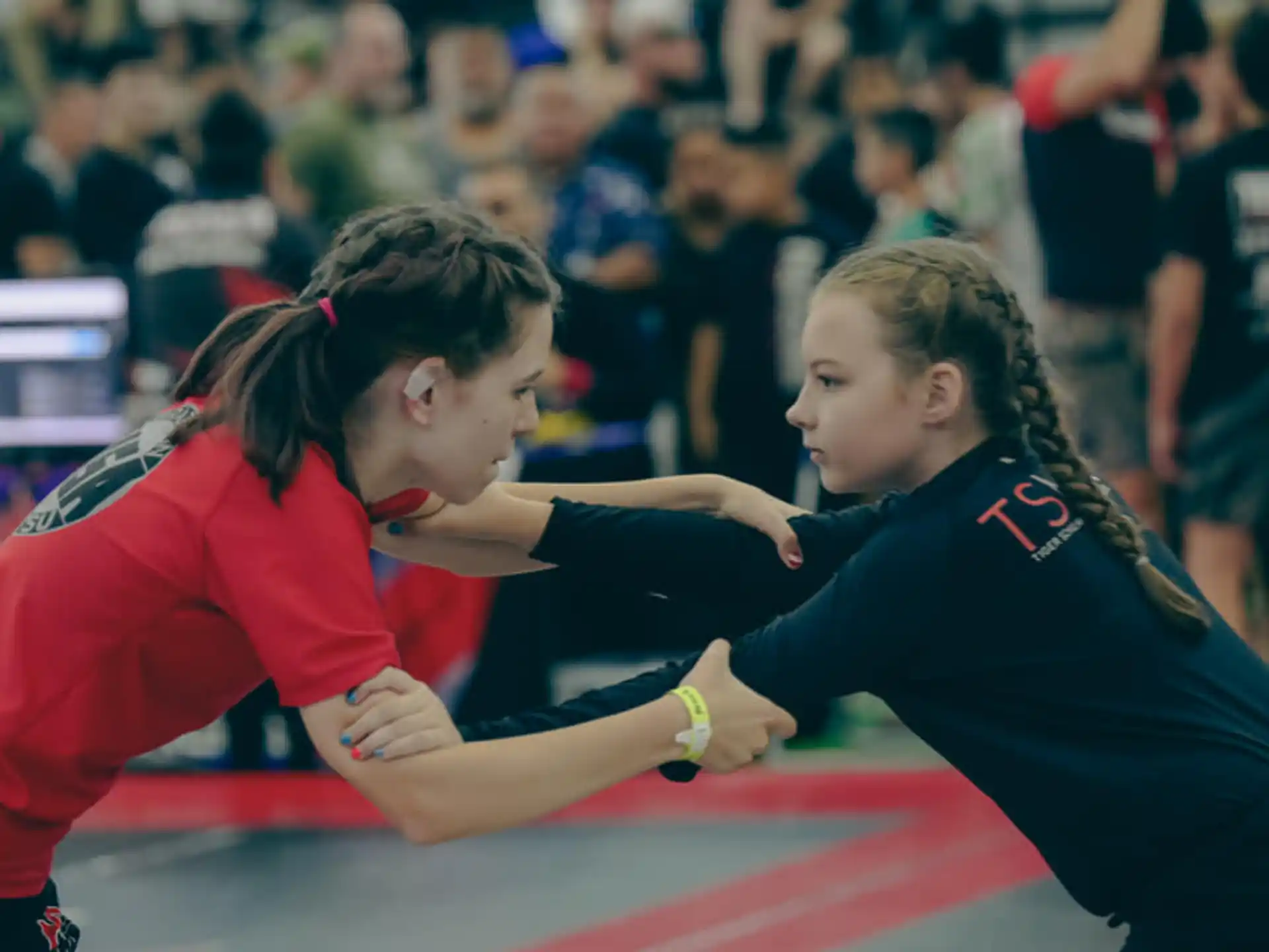 a couple of women playing a sport