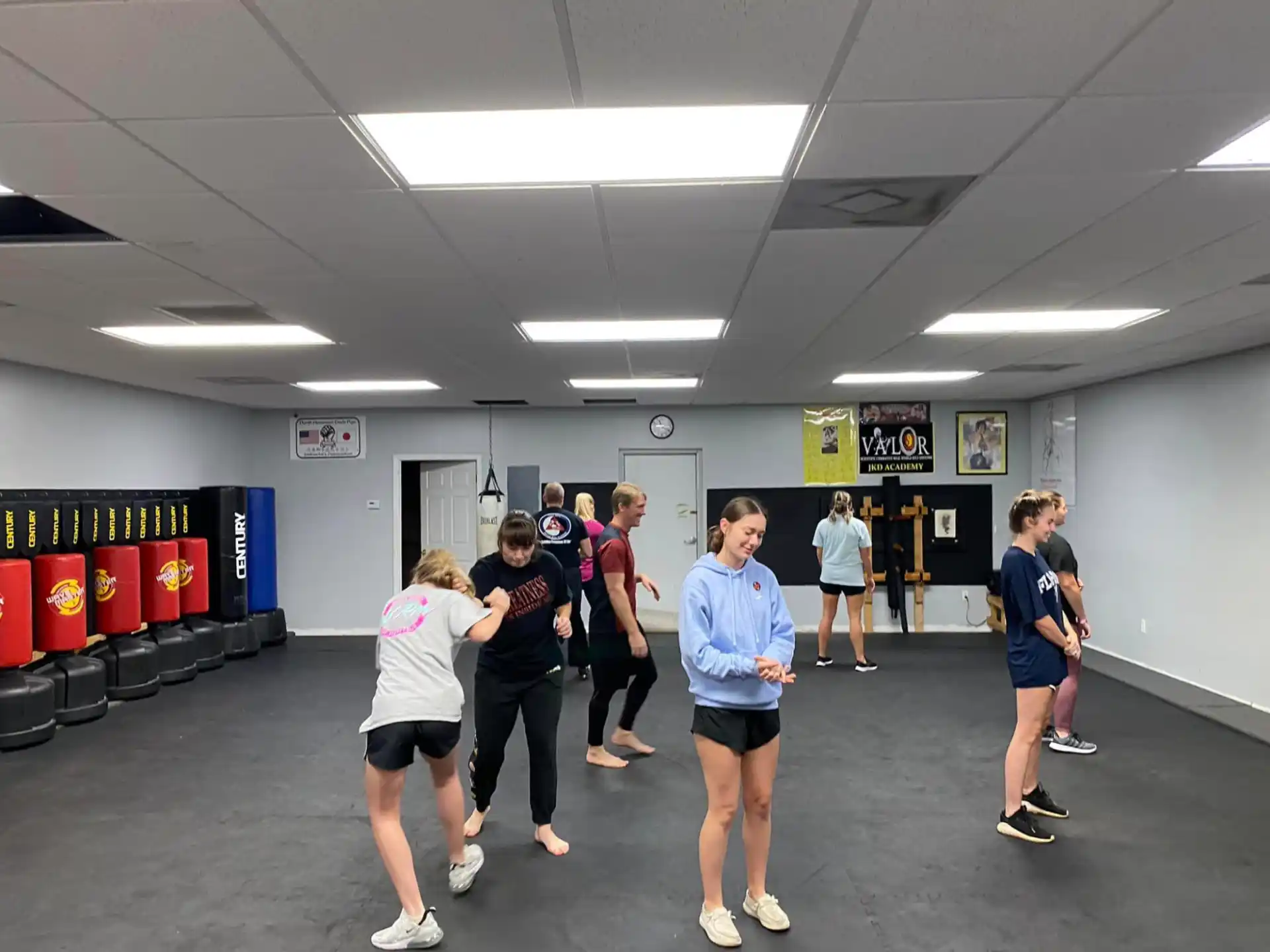 a group of people in a room
