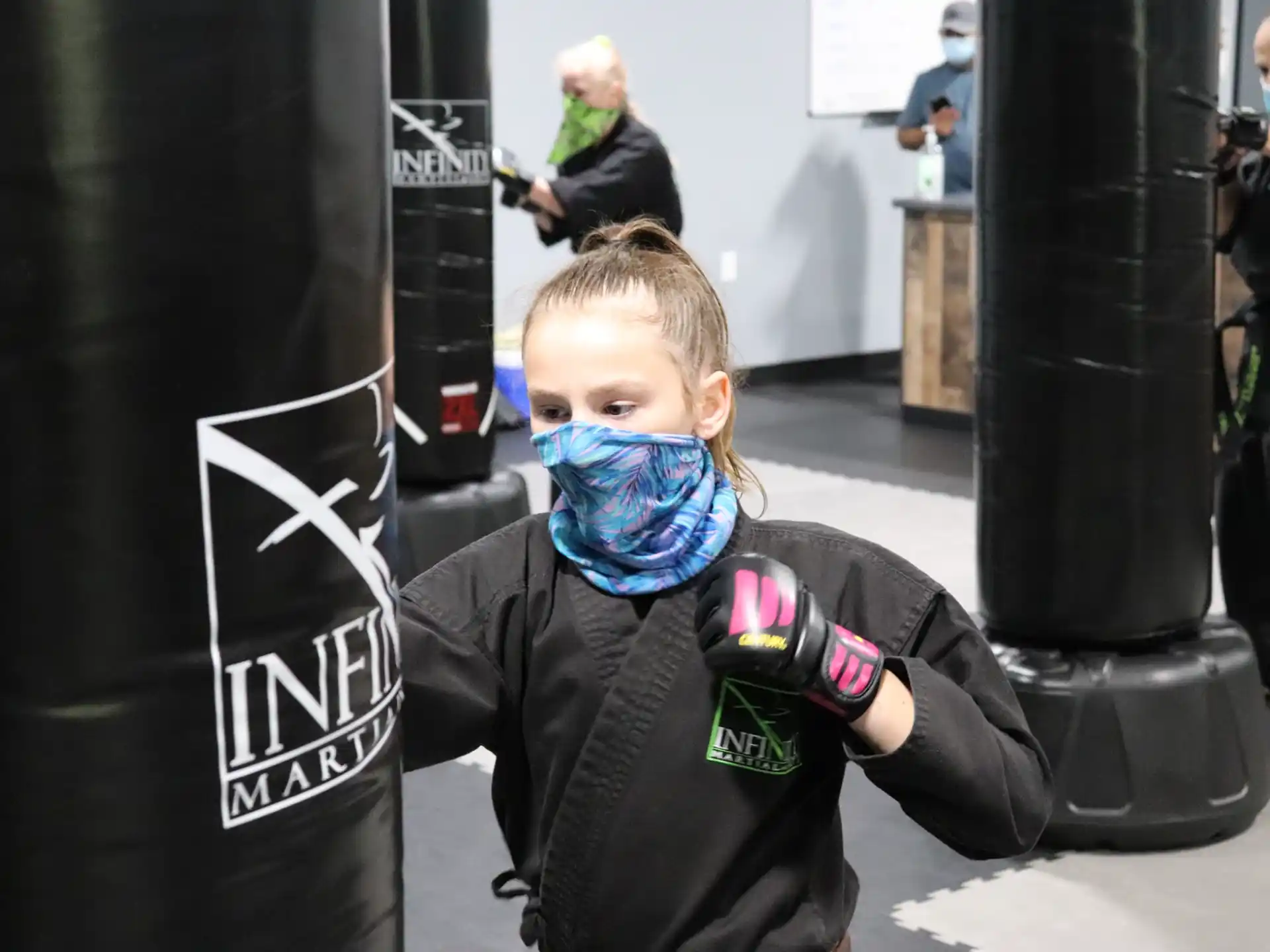a child wearing a mask