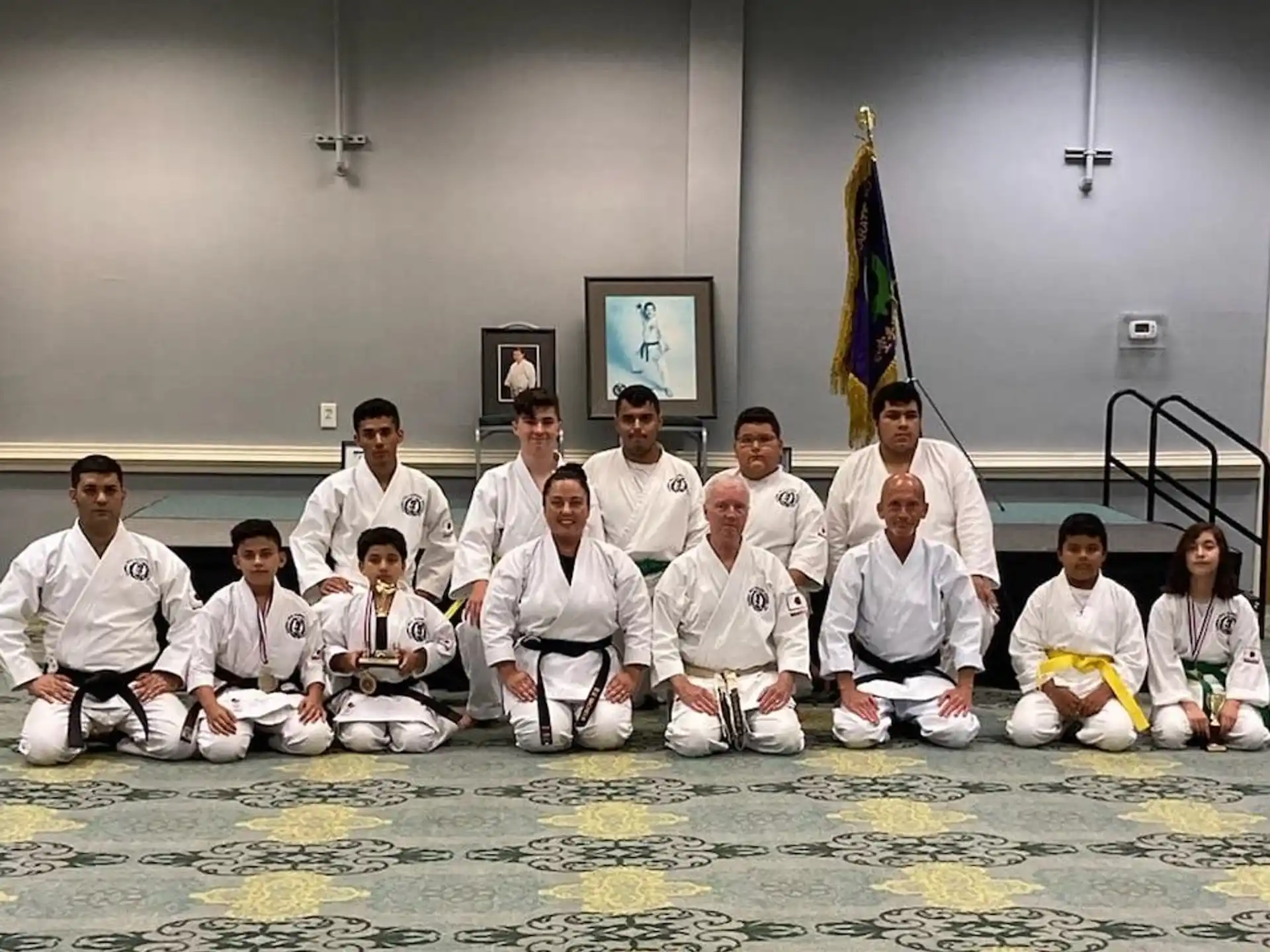 a group of people in white robes