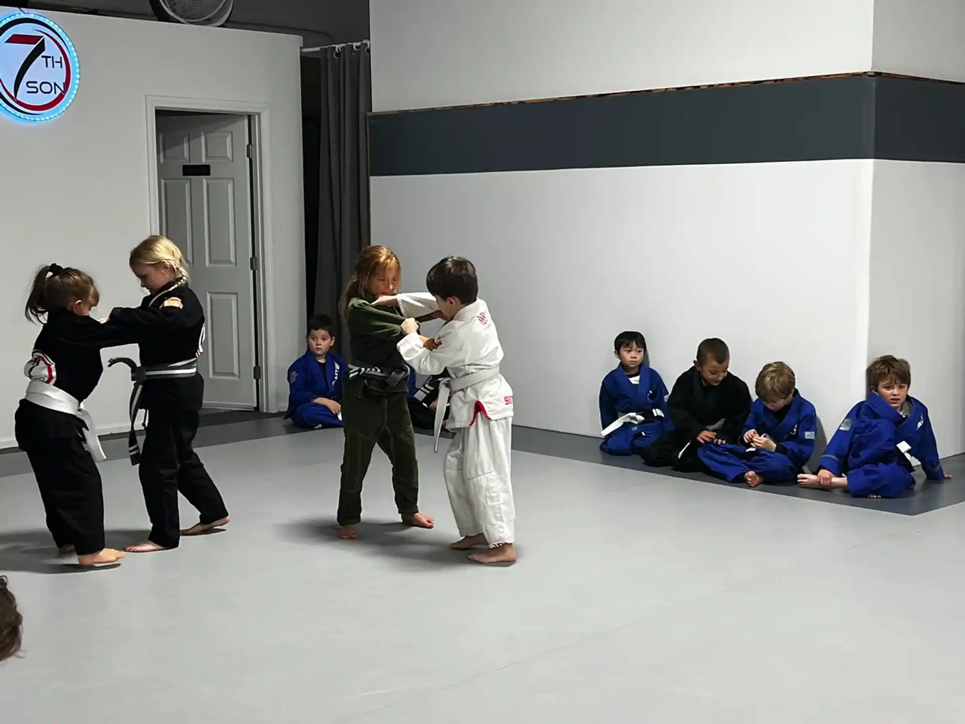a group of people in a room