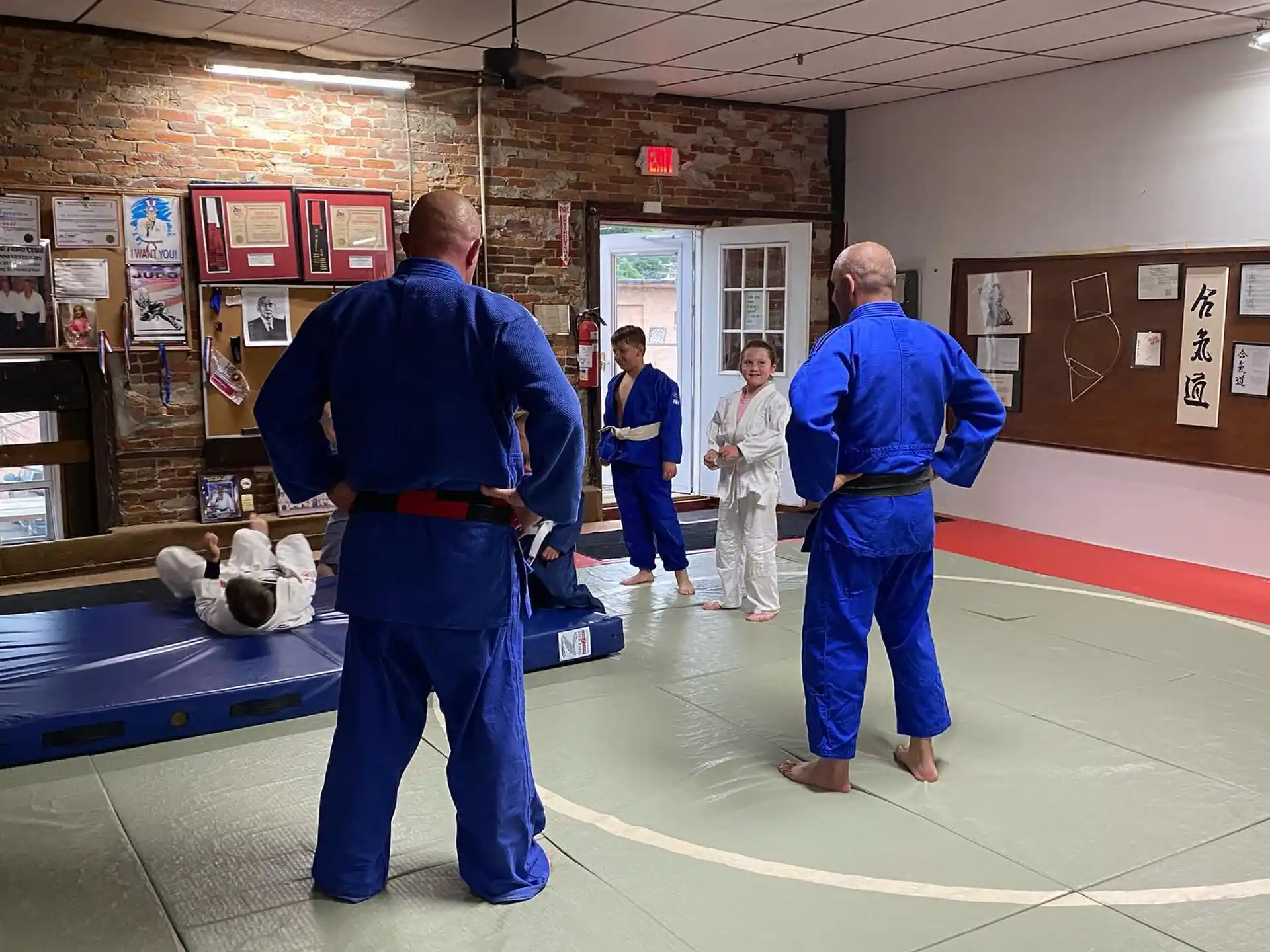 a few men in blue uniforms