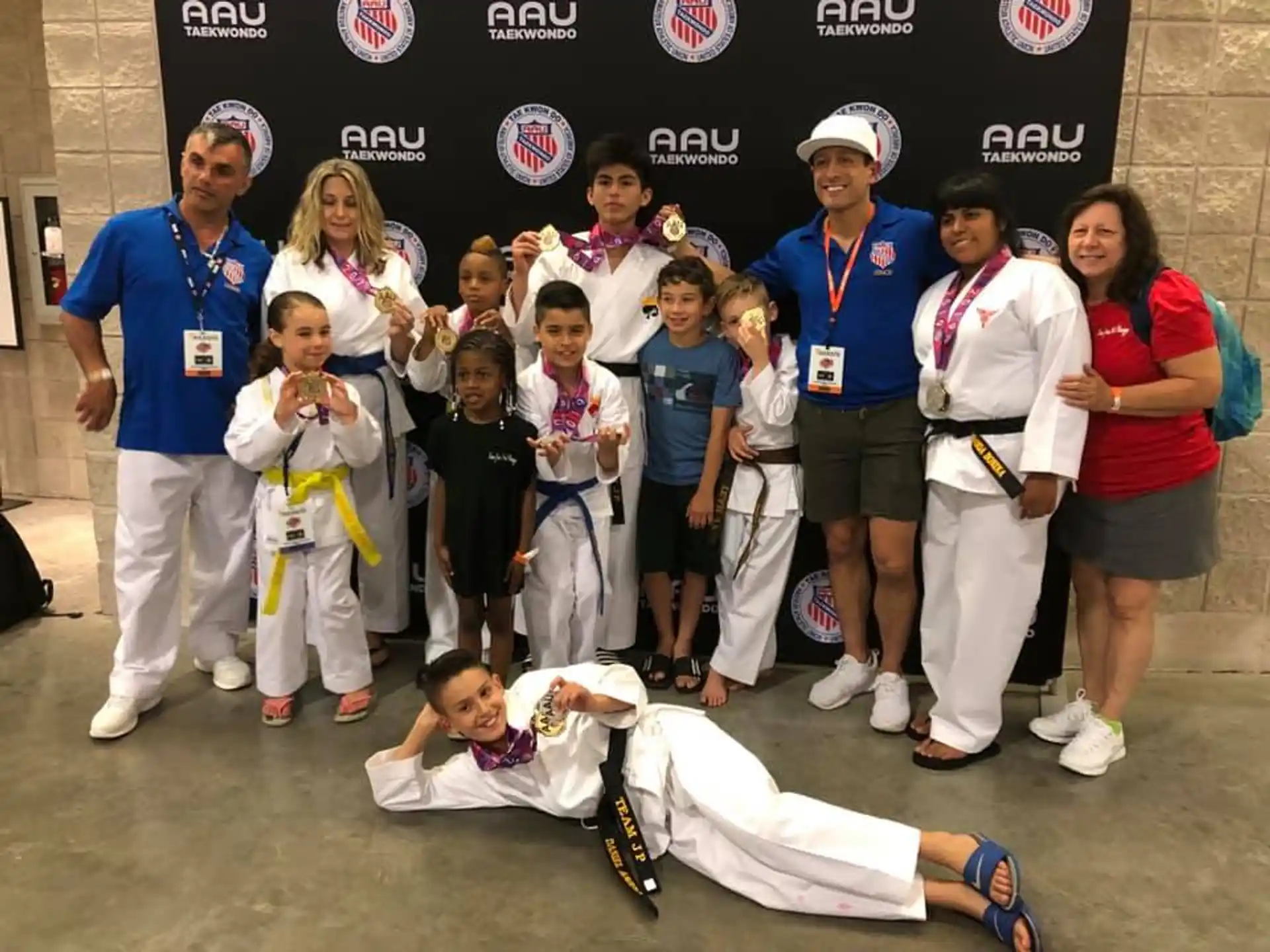 a group of people posing for a photo