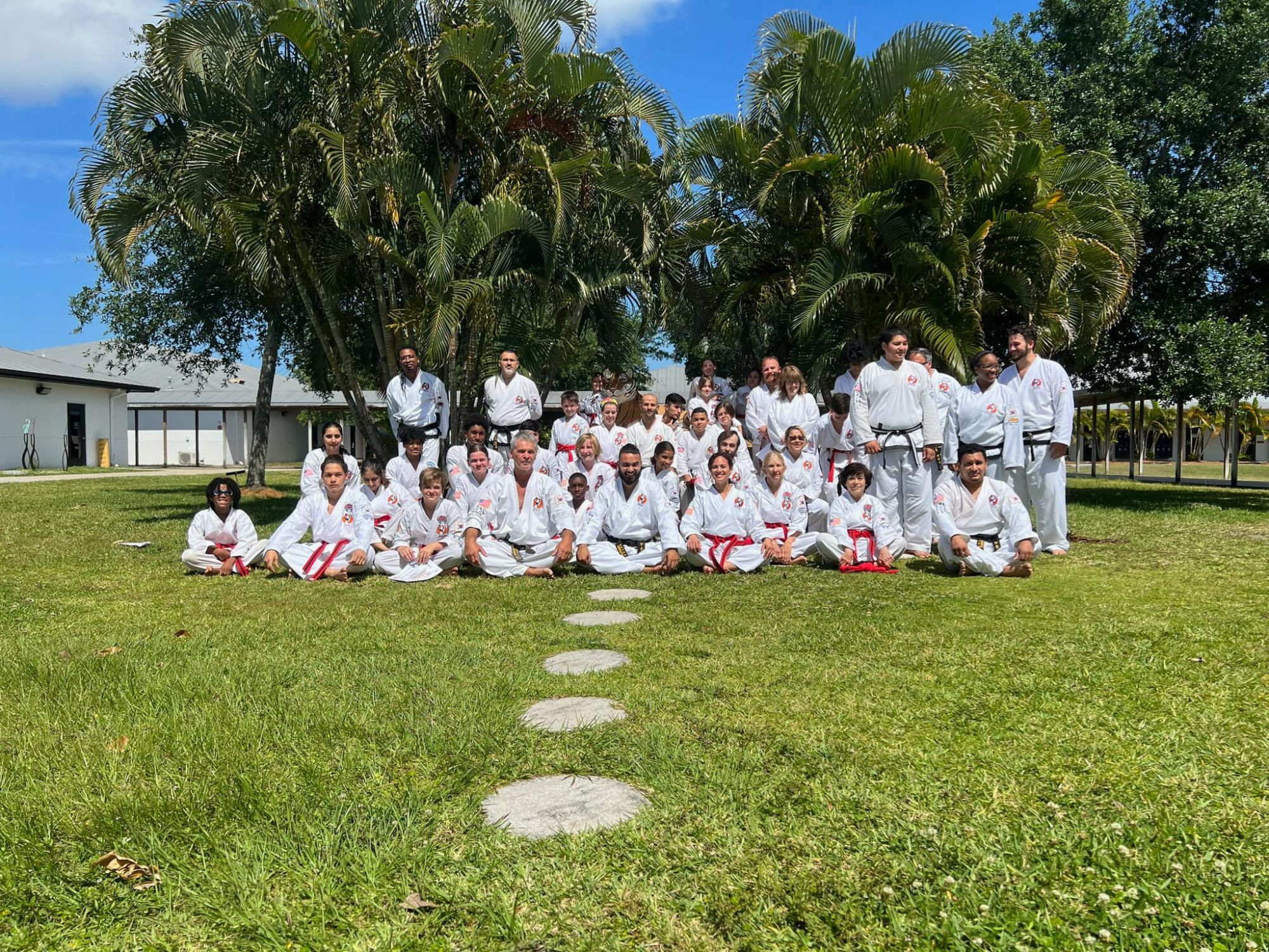 a group of people posing for a photo