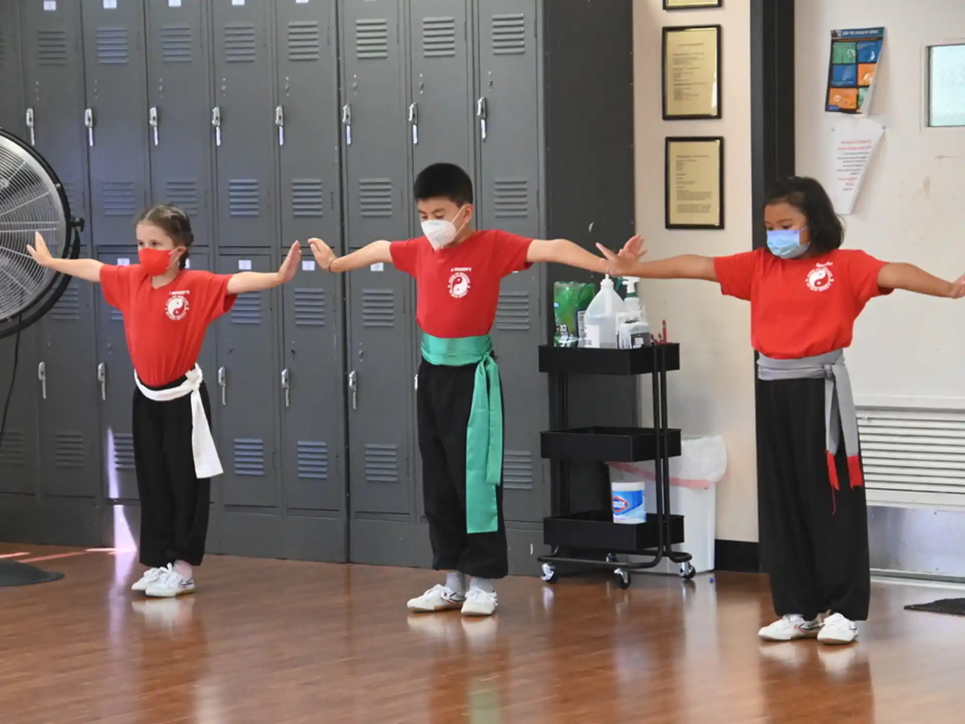 a group of kids in a room