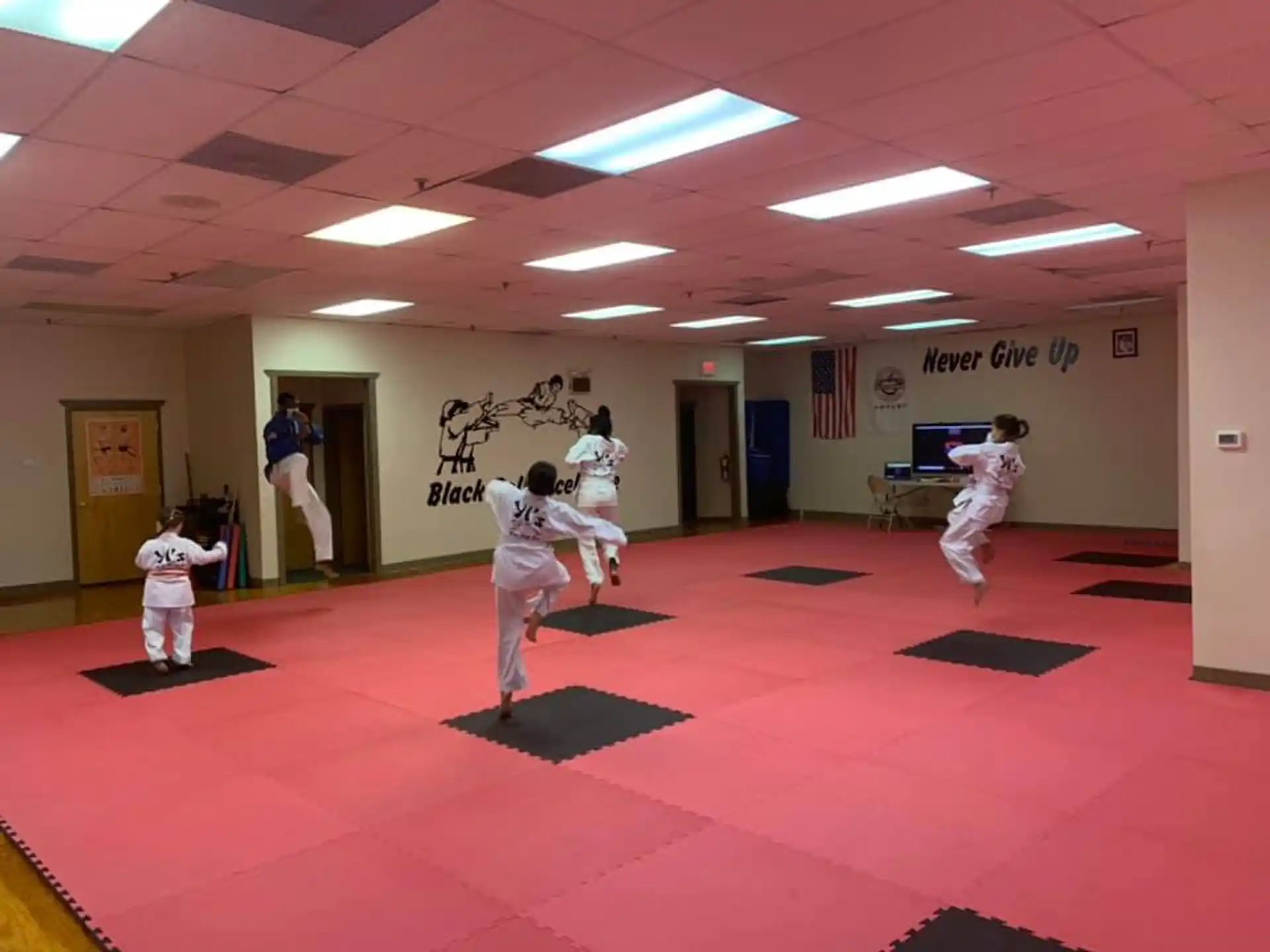 a group of people in a room