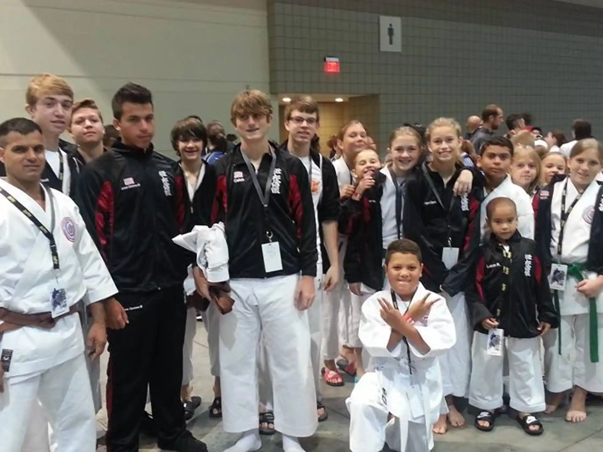 a group of people posing for a photo