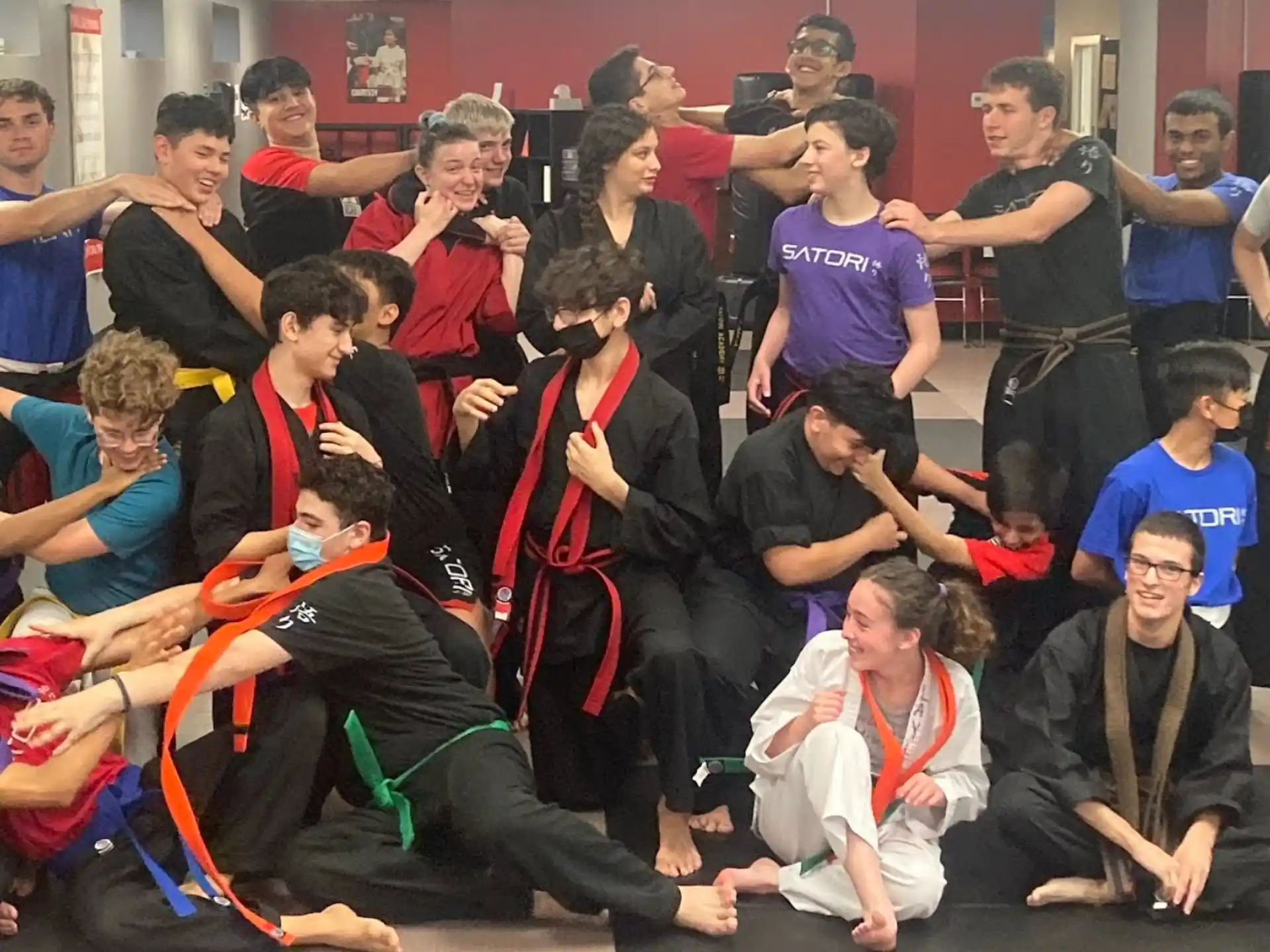 a group of people posing for a photo