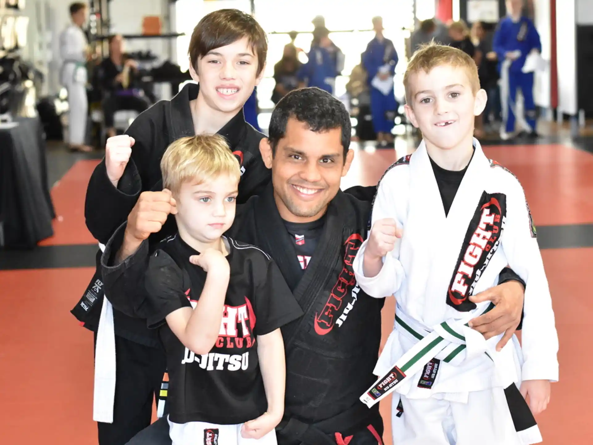 a group of boys posing for a picture