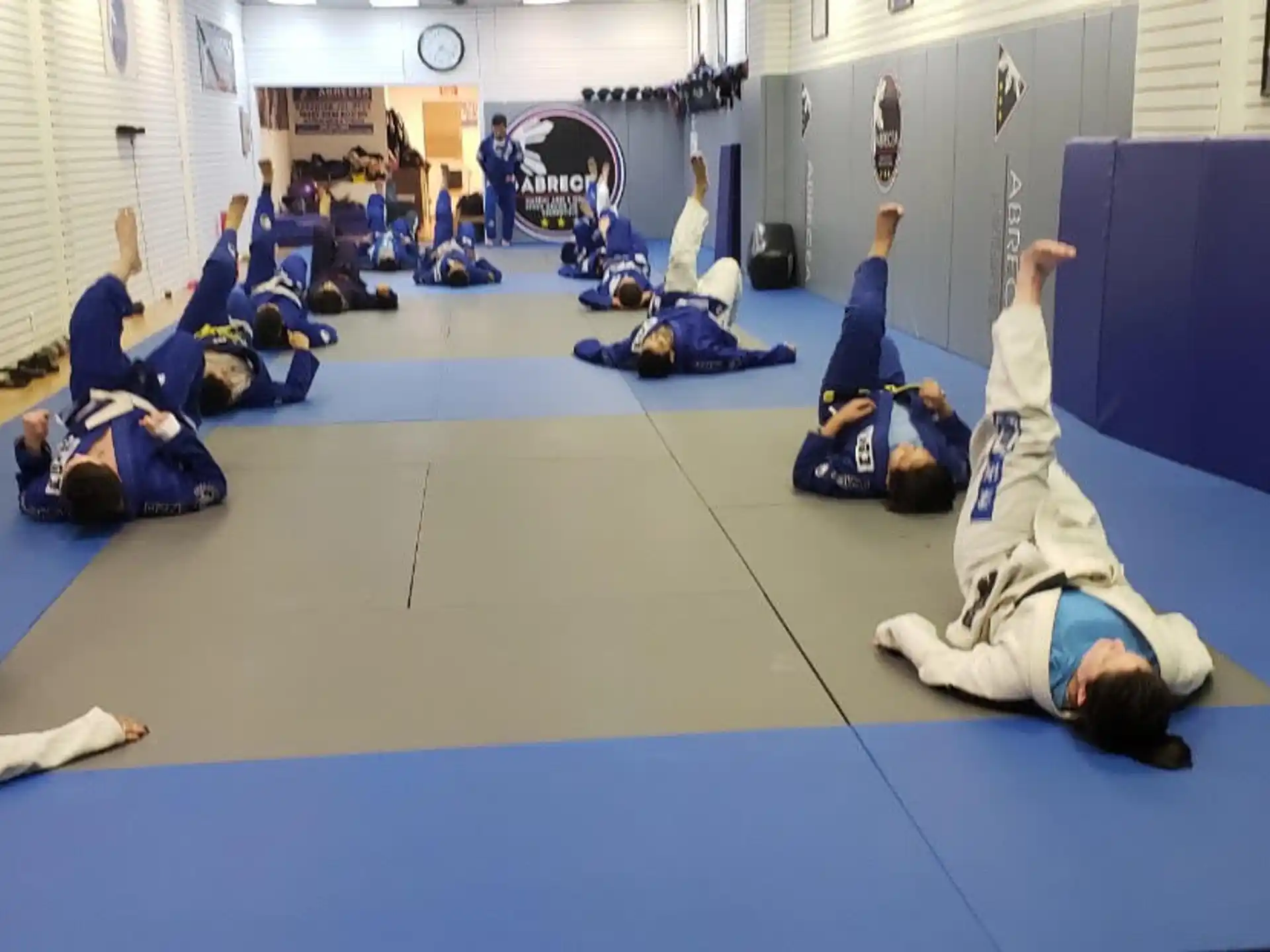 a group of people doing yoga