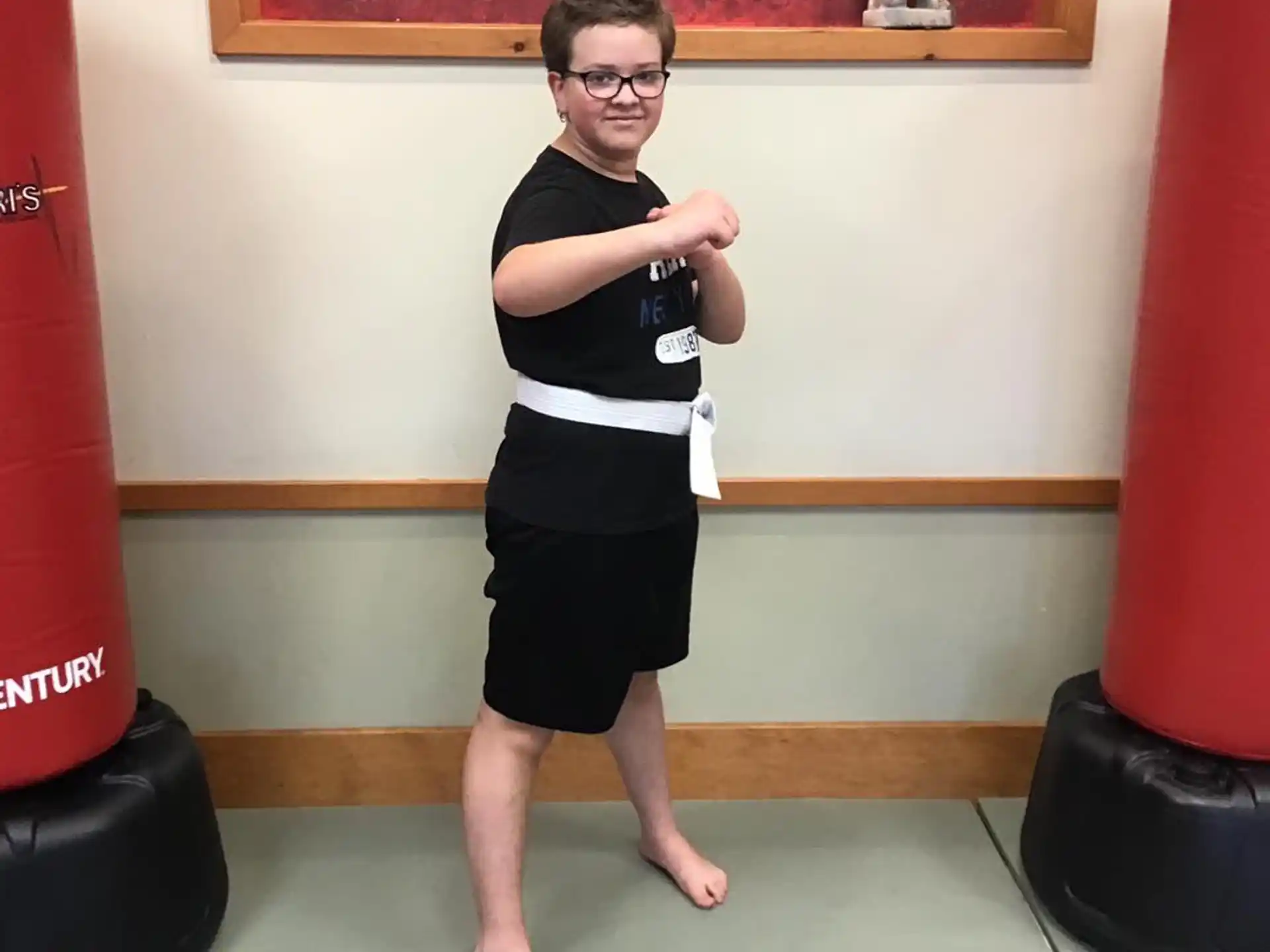 a boy posing for a picture