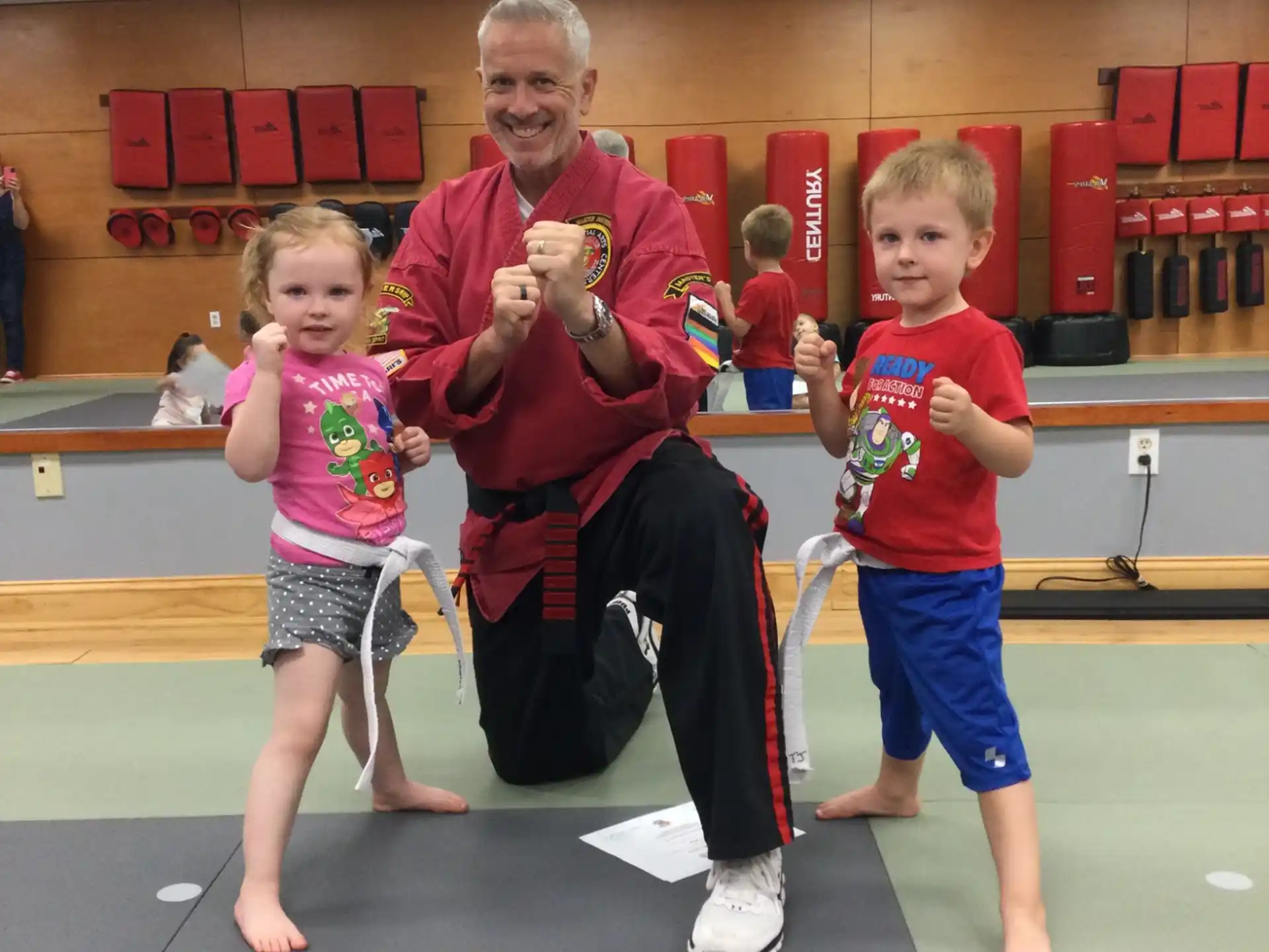 a person and two children