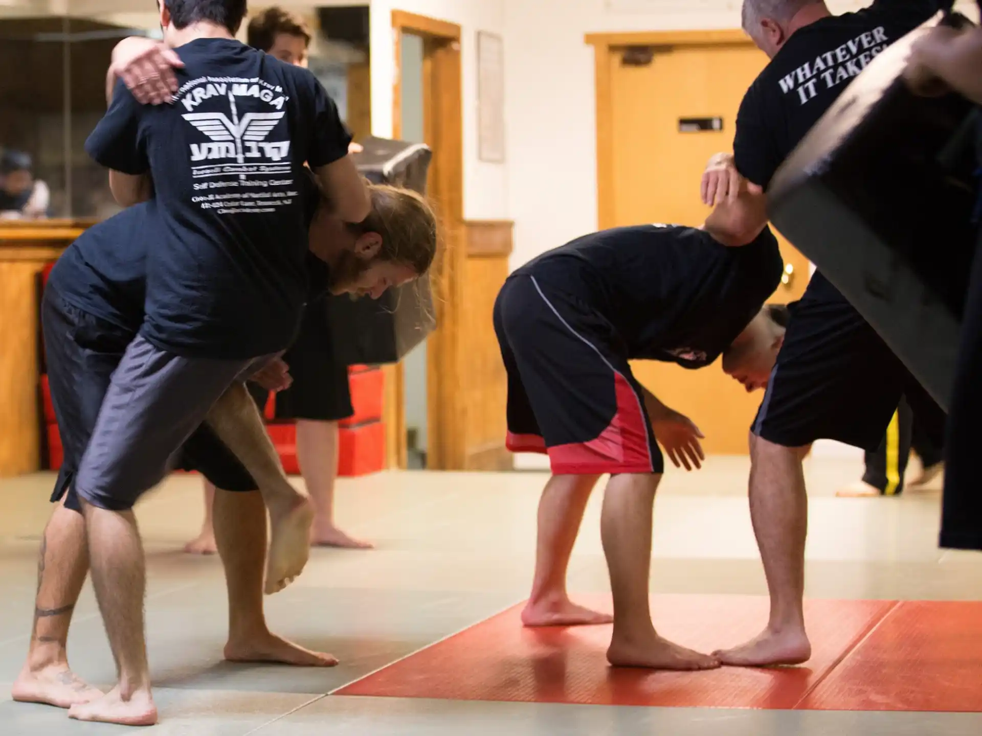a group of people exercising