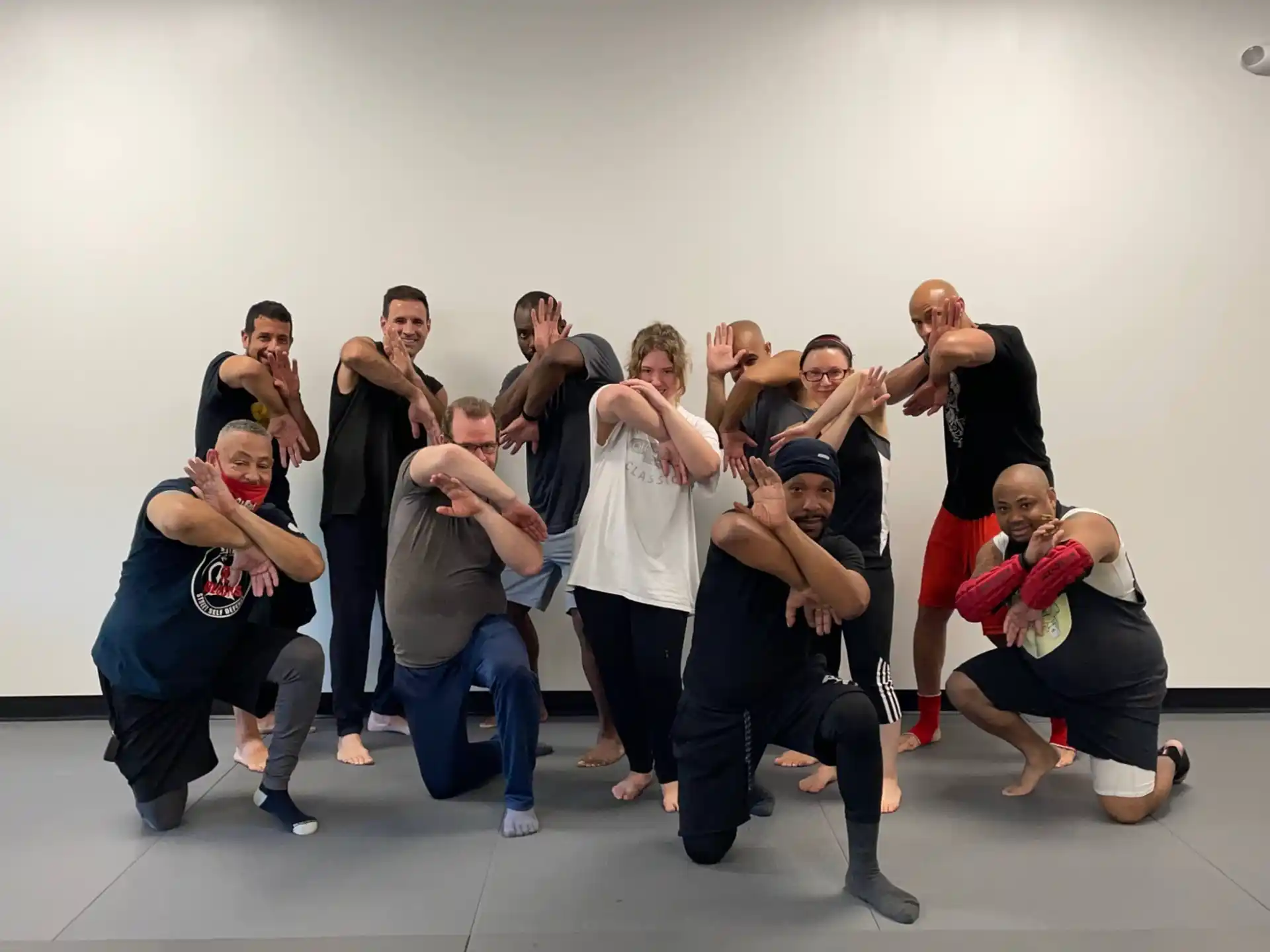 a group of people posing for a photo