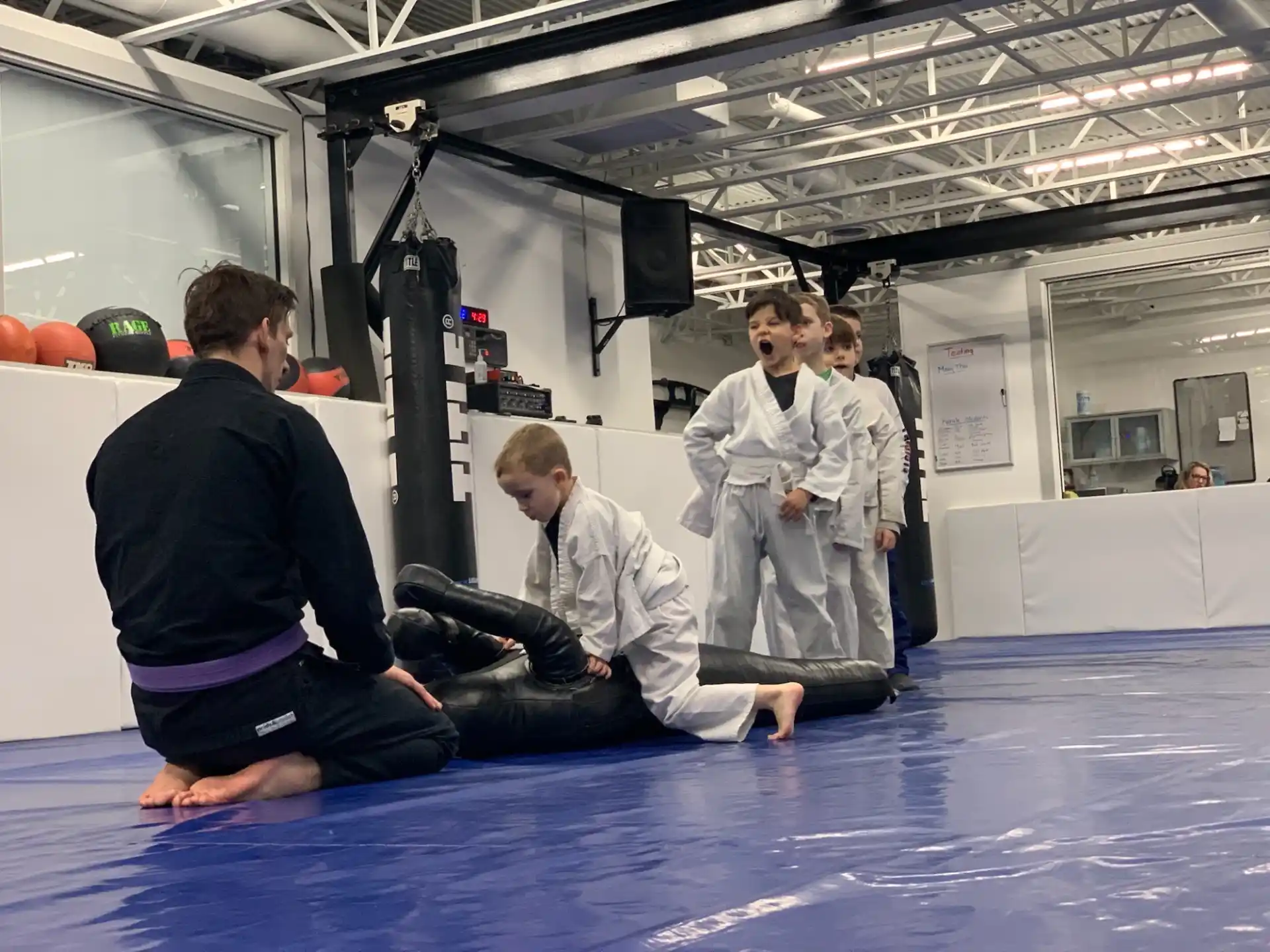 a group of people in a room