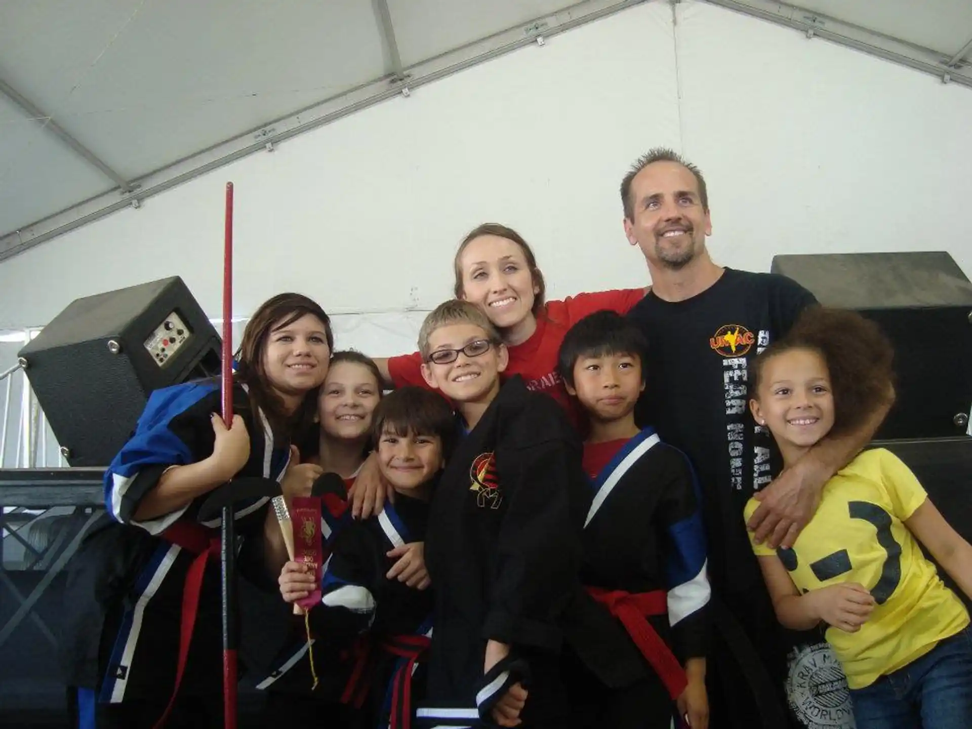 a group of people posing for a photo