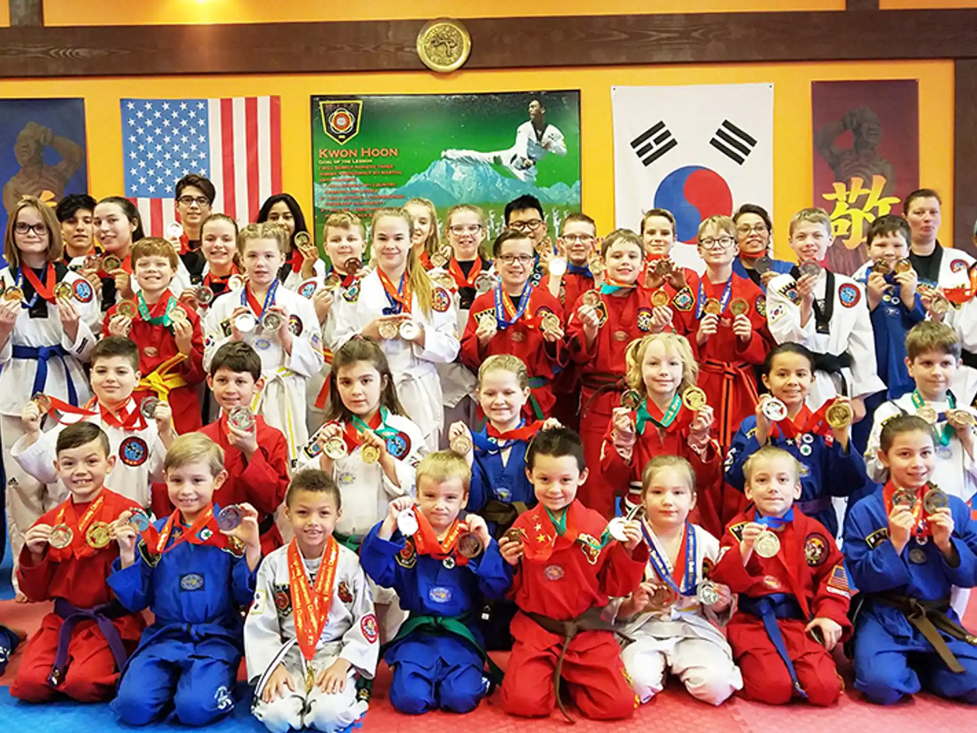a group of children posing for a photo