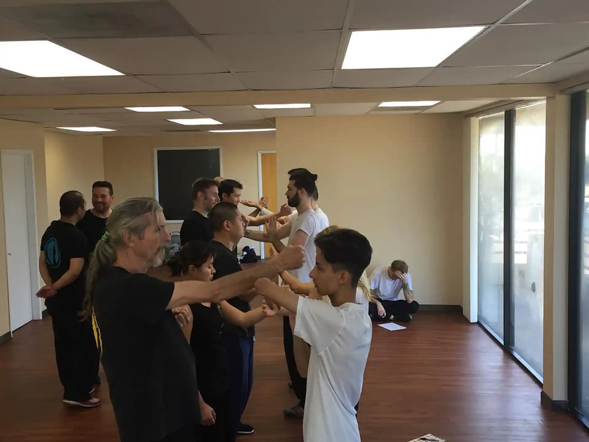 a group of people dancing