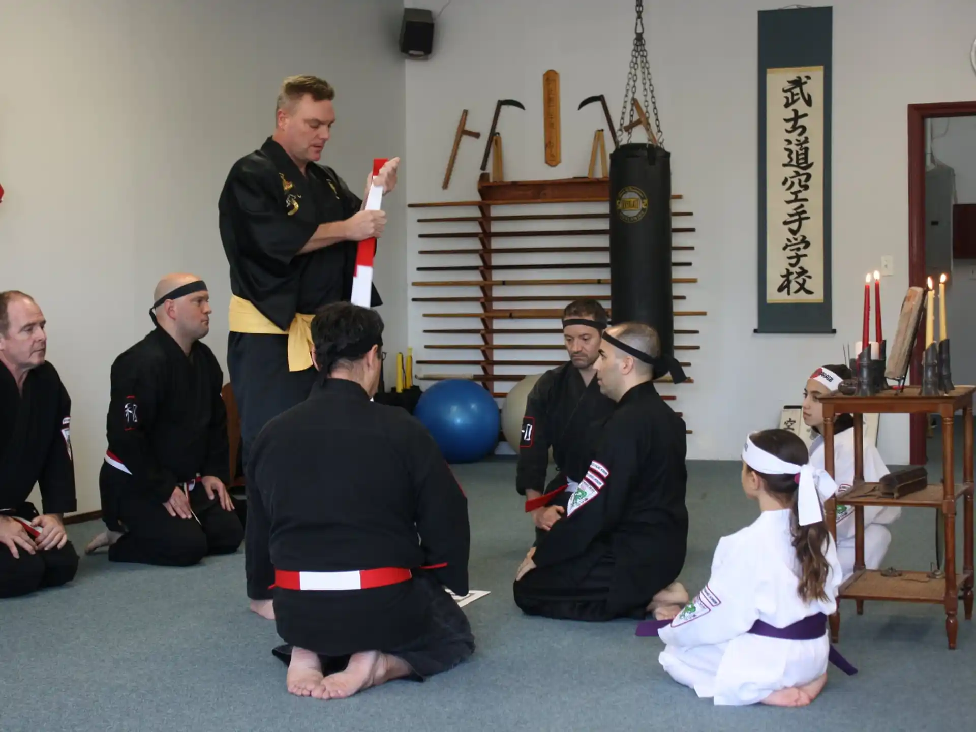 a group of people in a room