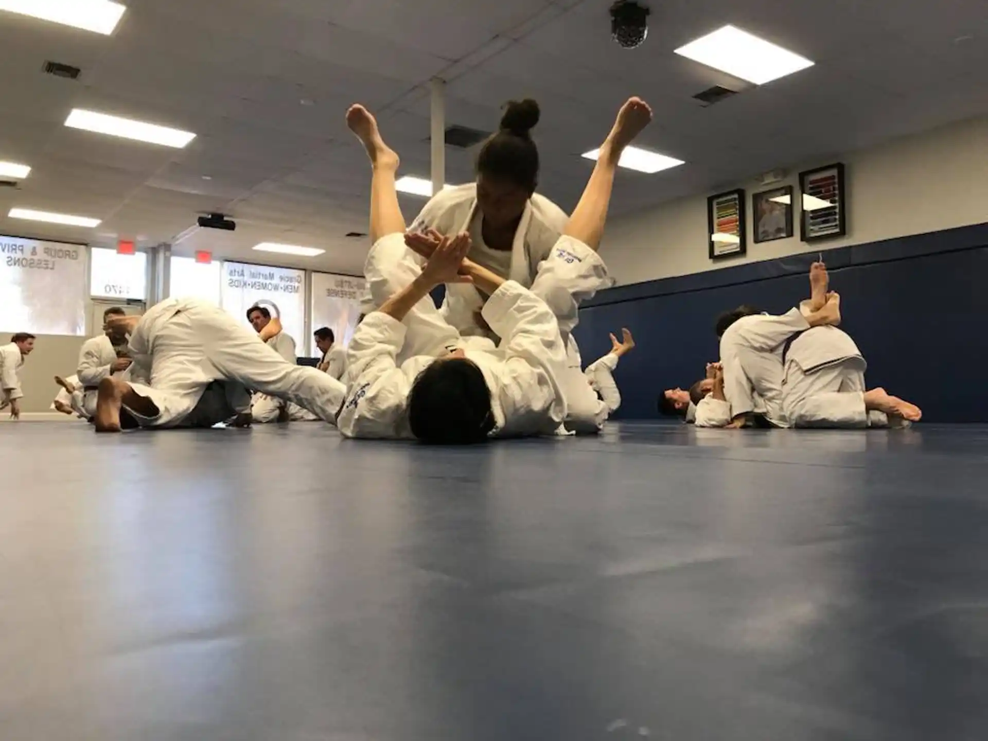 a group of people in a room