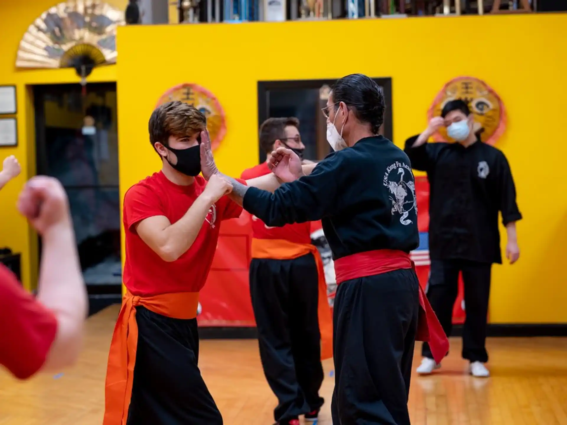 a group of people dancing