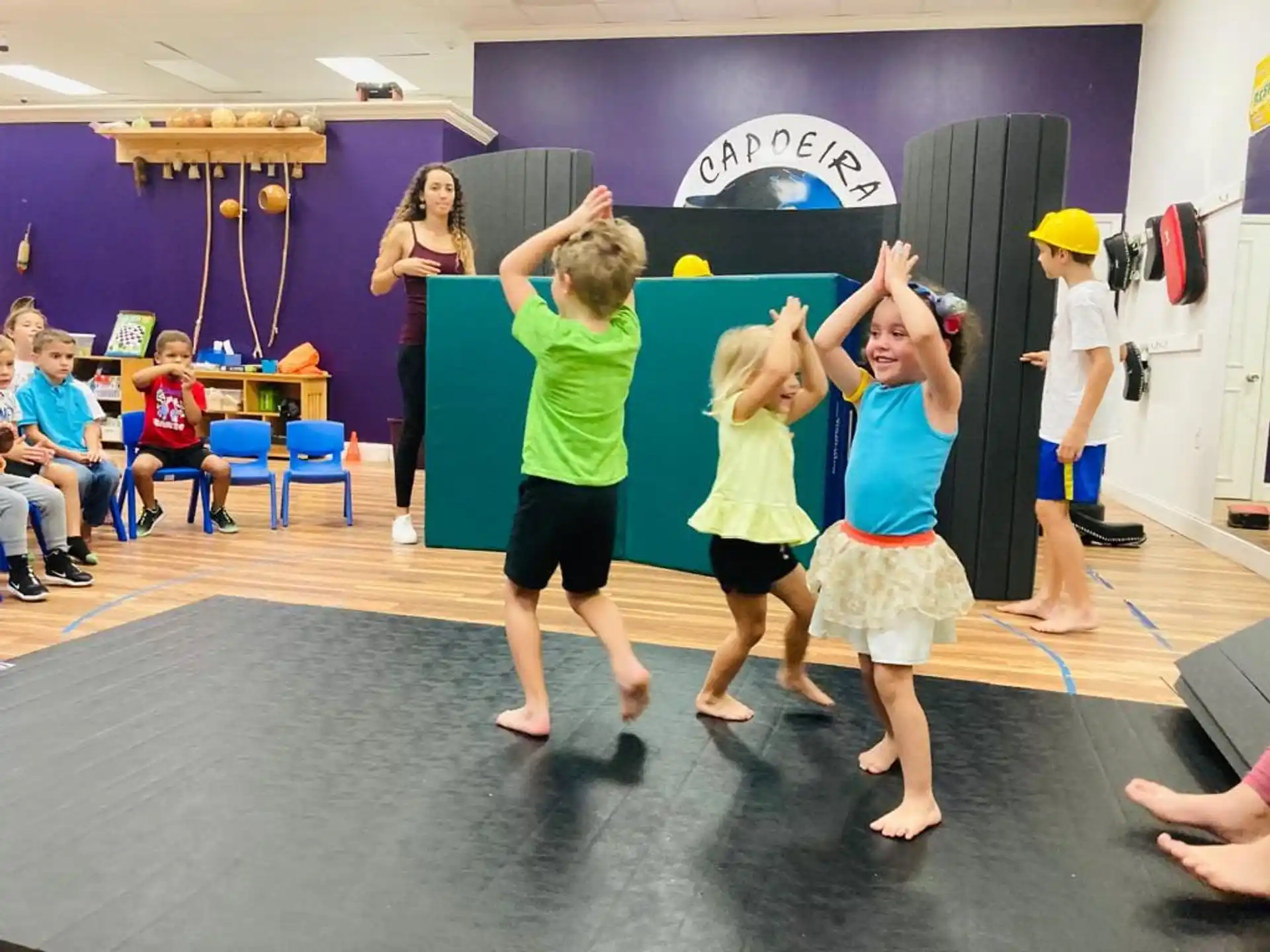 a group of children dancing