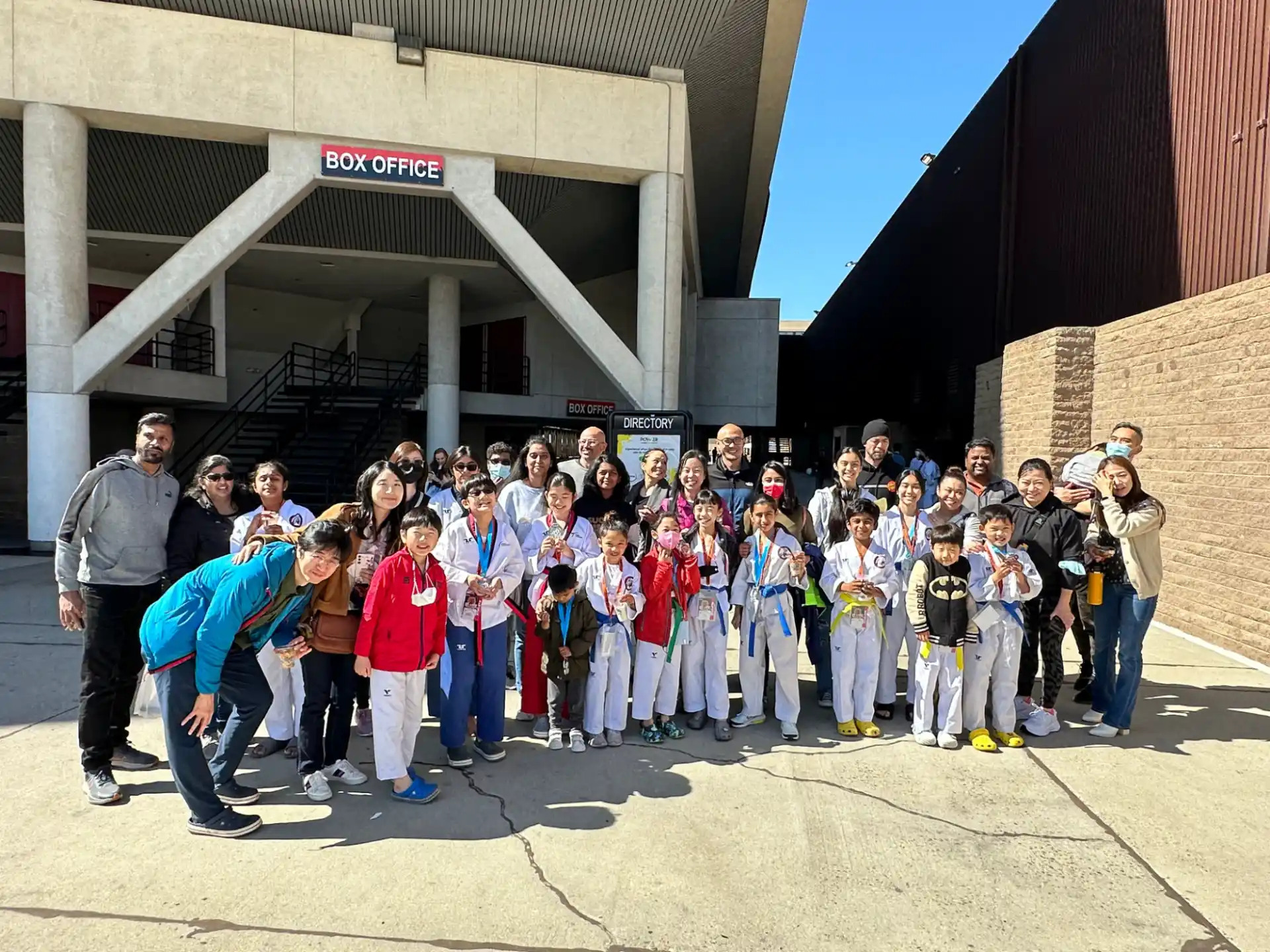 a group of people posing for a photo