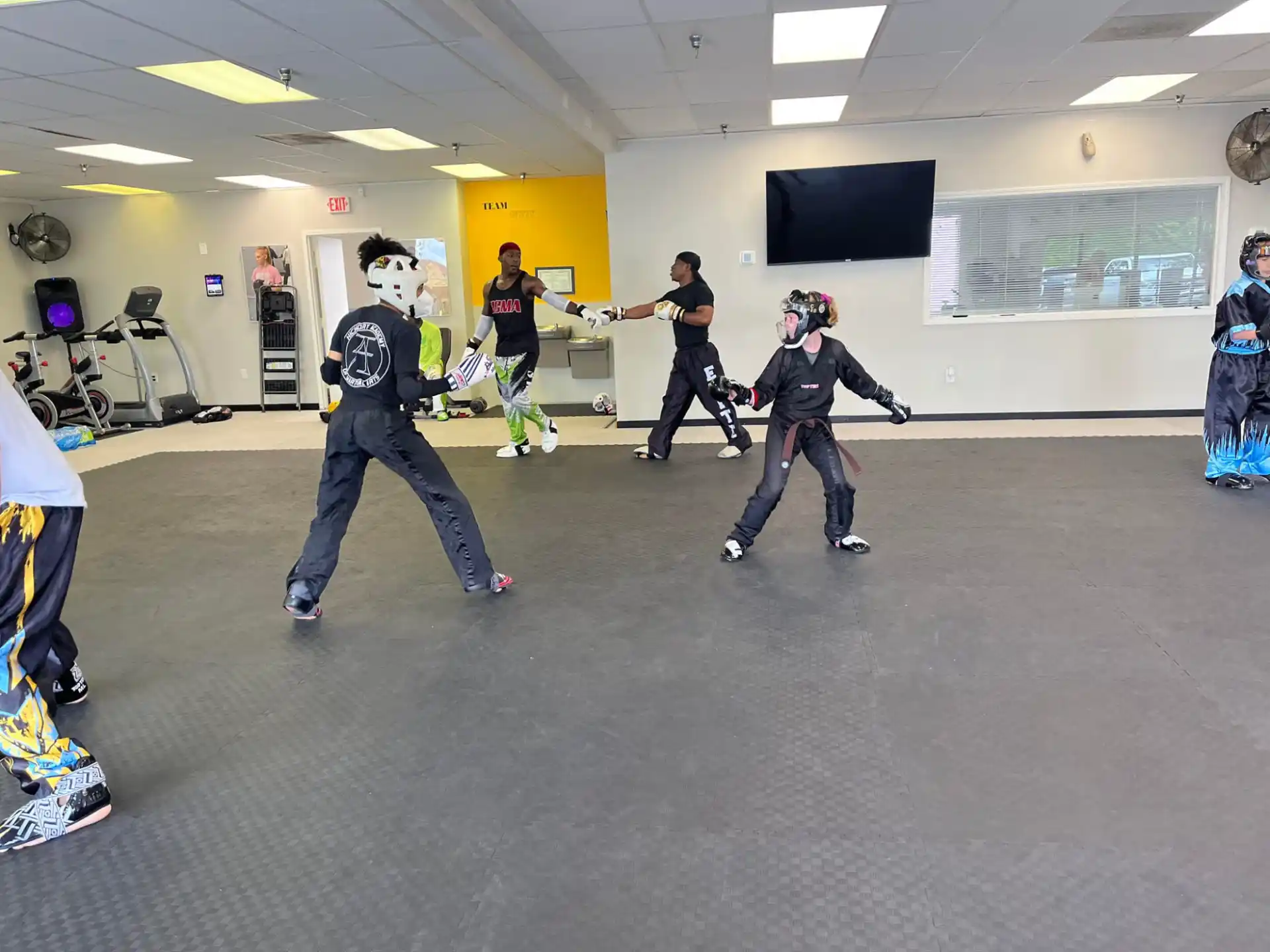a group of people in a room
