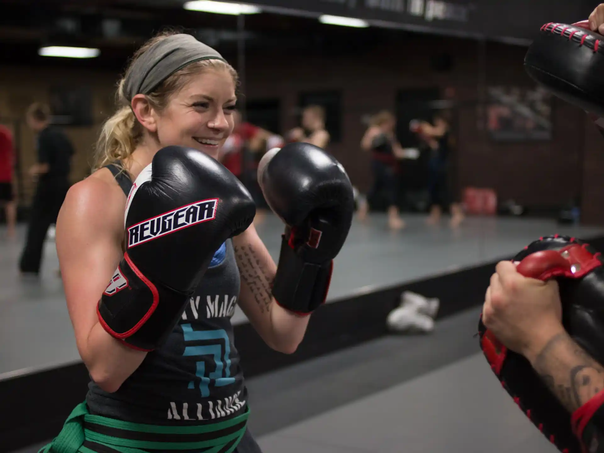 a person wearing boxing gloves