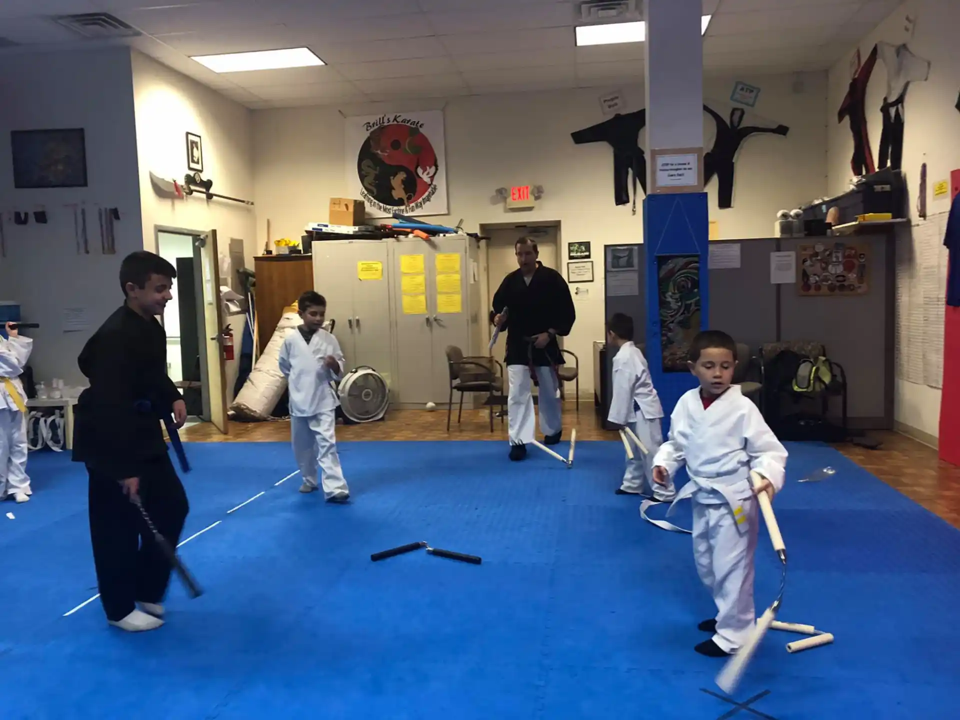 a group of people in a room
