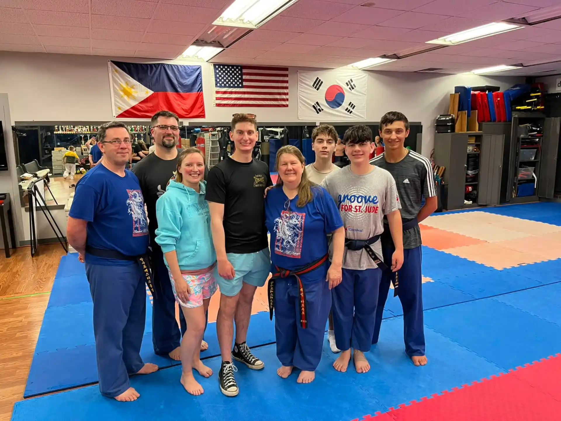 a group of people posing for a photo
