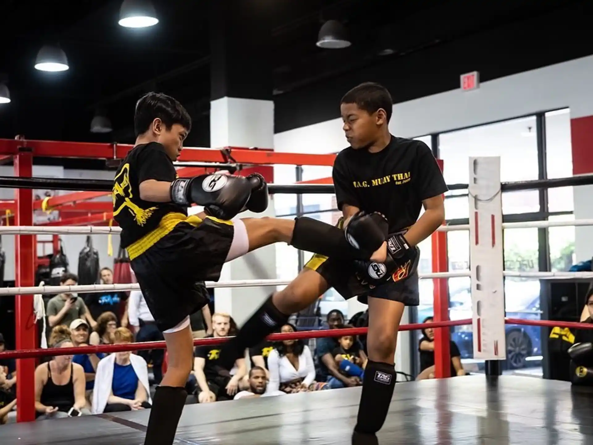 a couple of men in a boxing ring