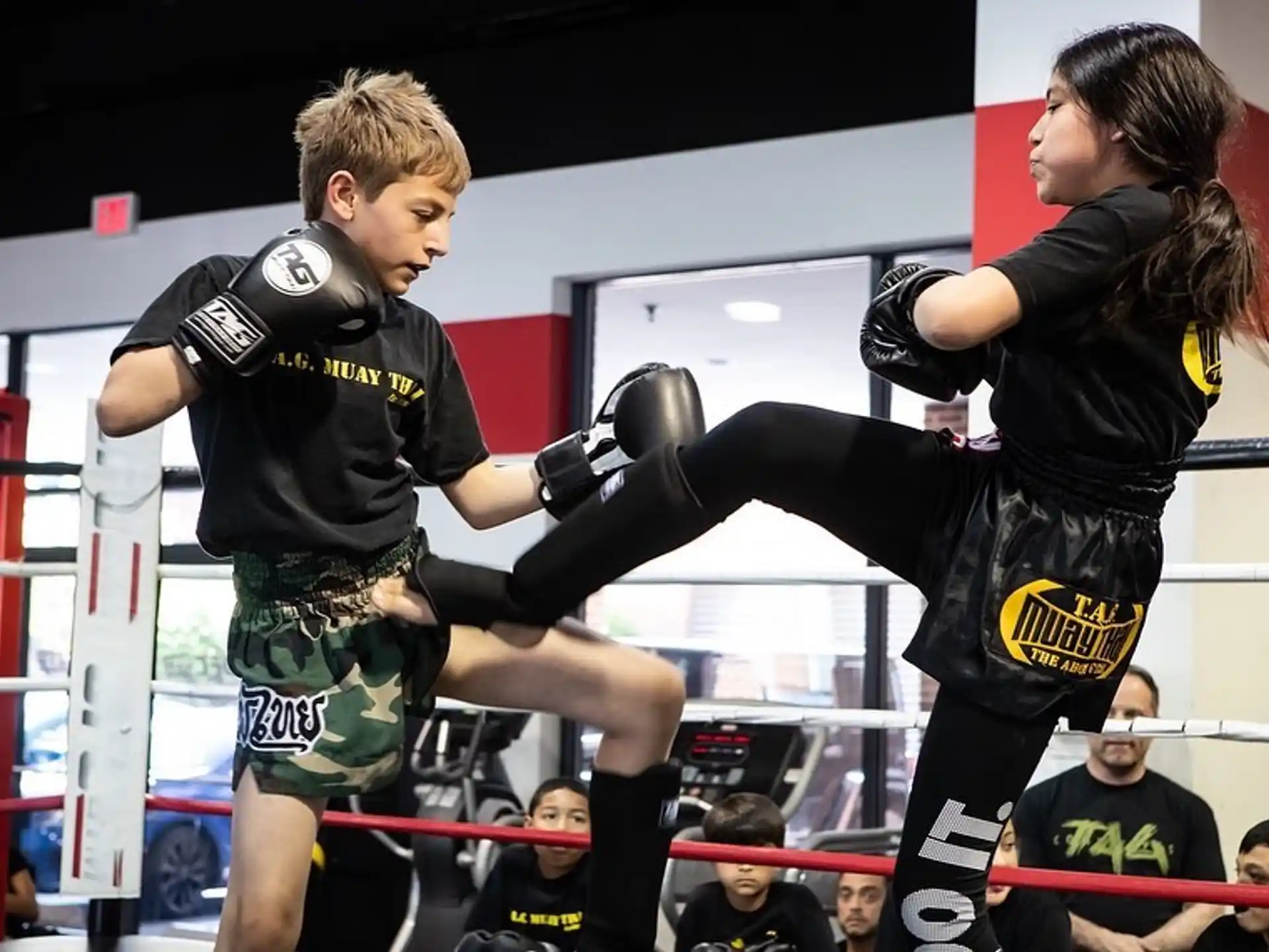 a man and woman in a boxing ring