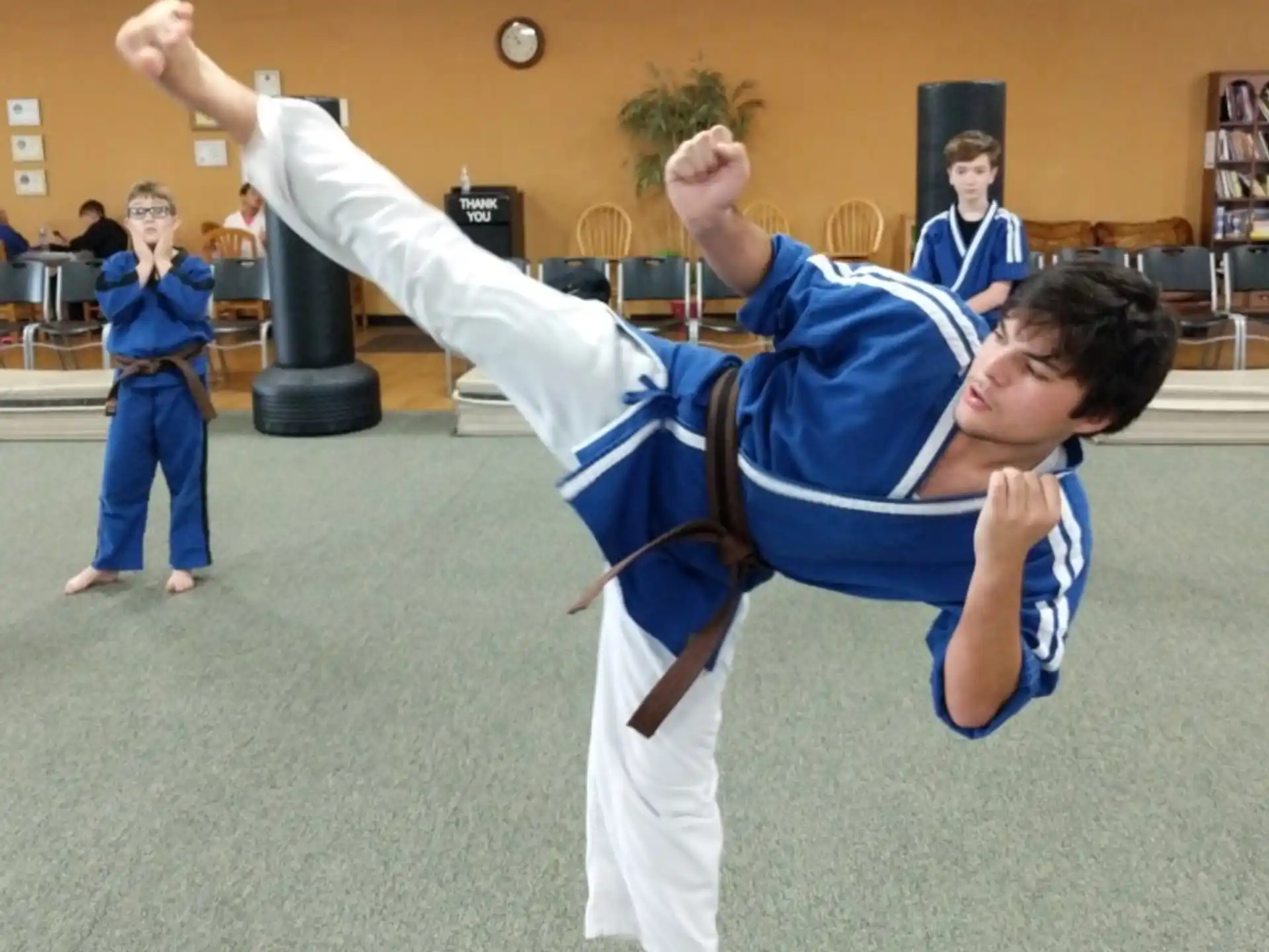 a person doing a handstand