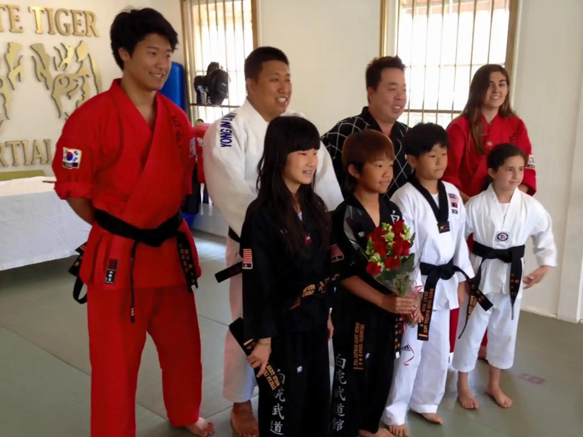 a group of people posing for a photo