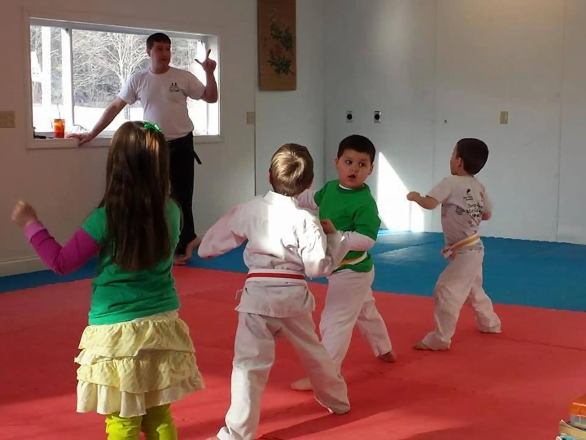 a group of children in a room