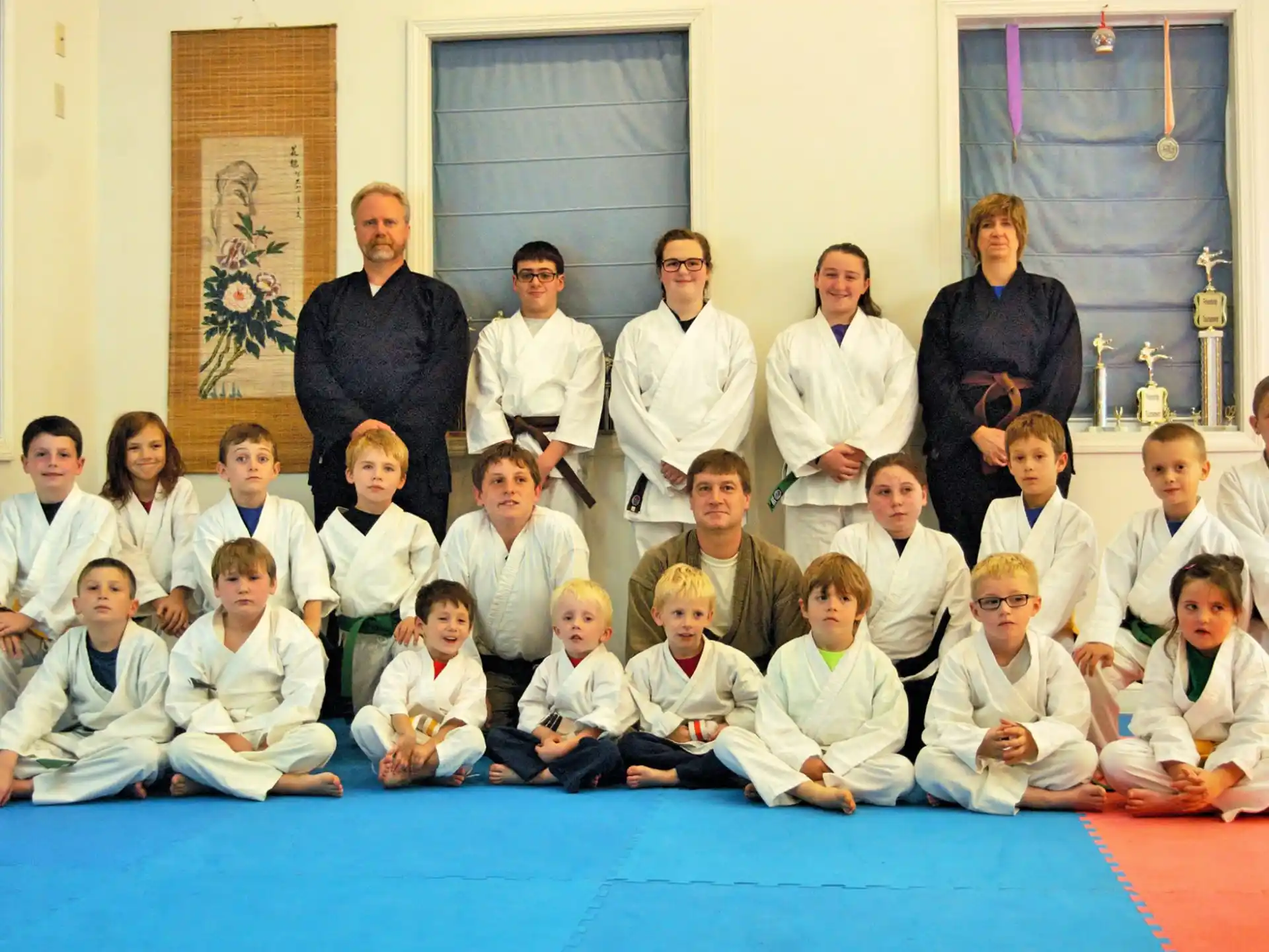 a group of people posing for a photo
